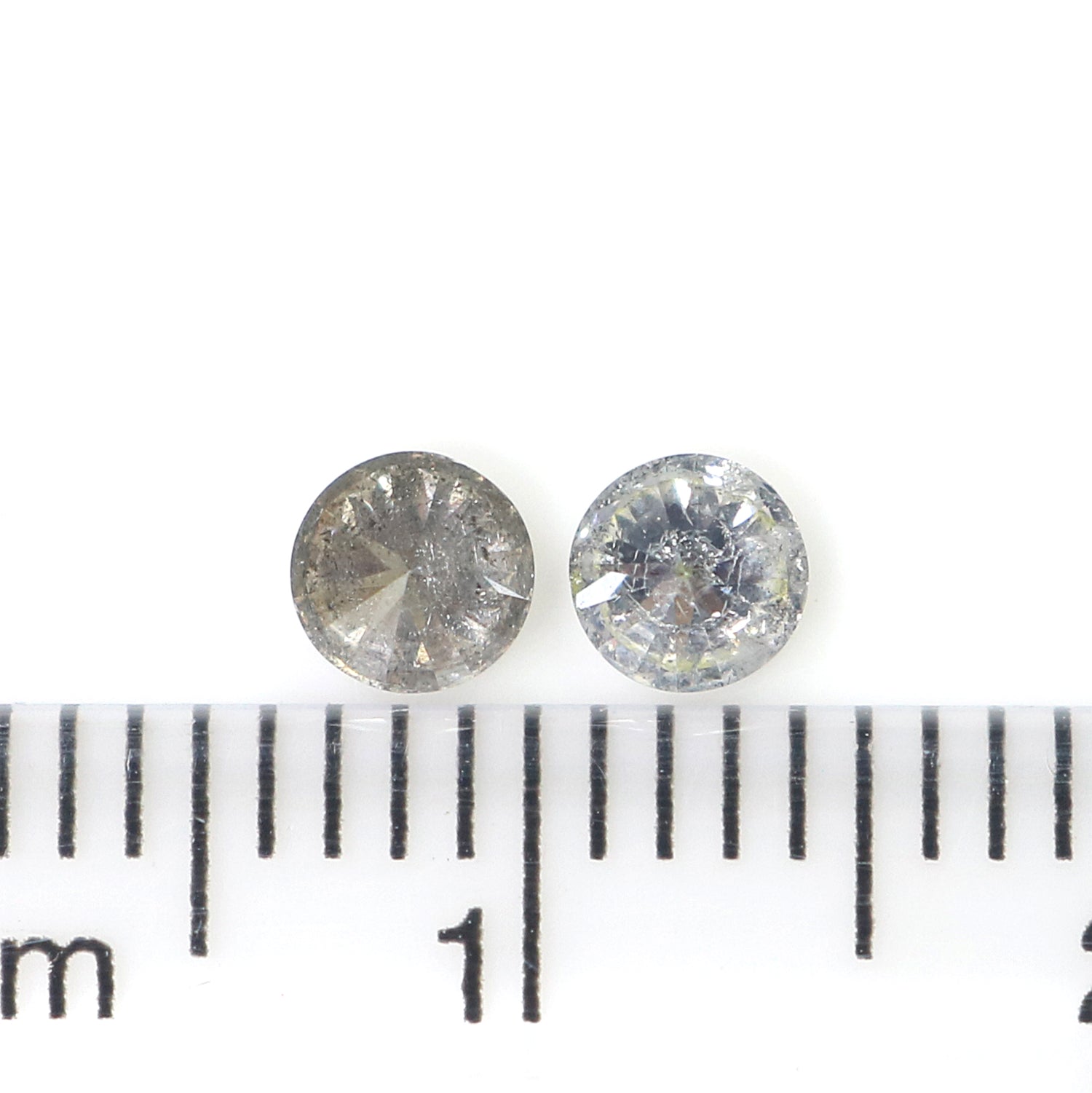 0.36 CT Natural Loose Round Cut Pair Diamond Salt And Pepper Round Shape Diamond 3.60 MM Black Grey Color Round Brilliant Cut Diamond QL6924