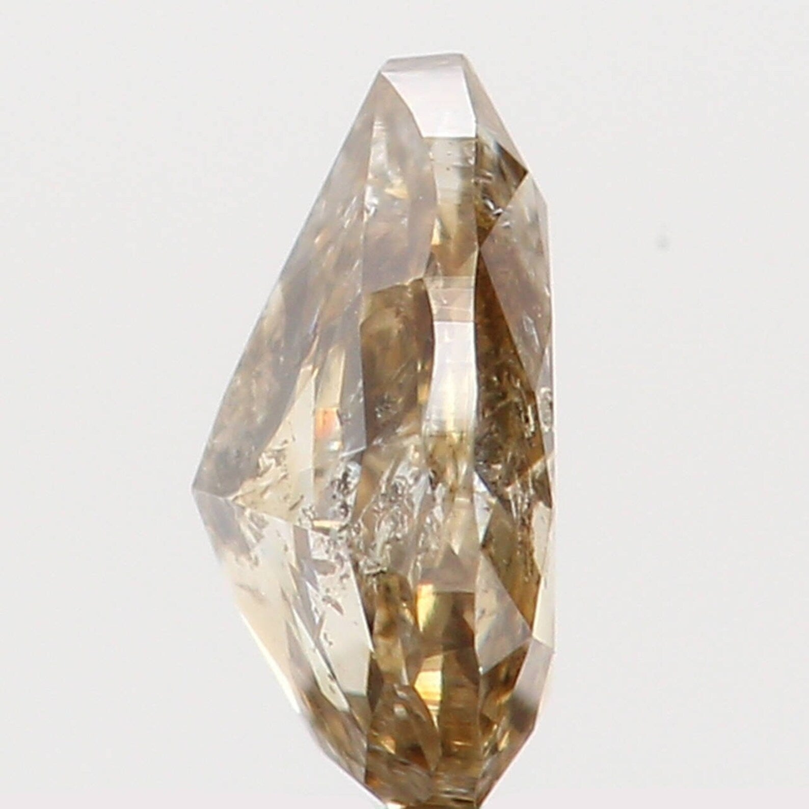 0.19 Ct Natural Loose Diamond Pear Greenish Brown Color I2 Clarity 4.20 MM N7258