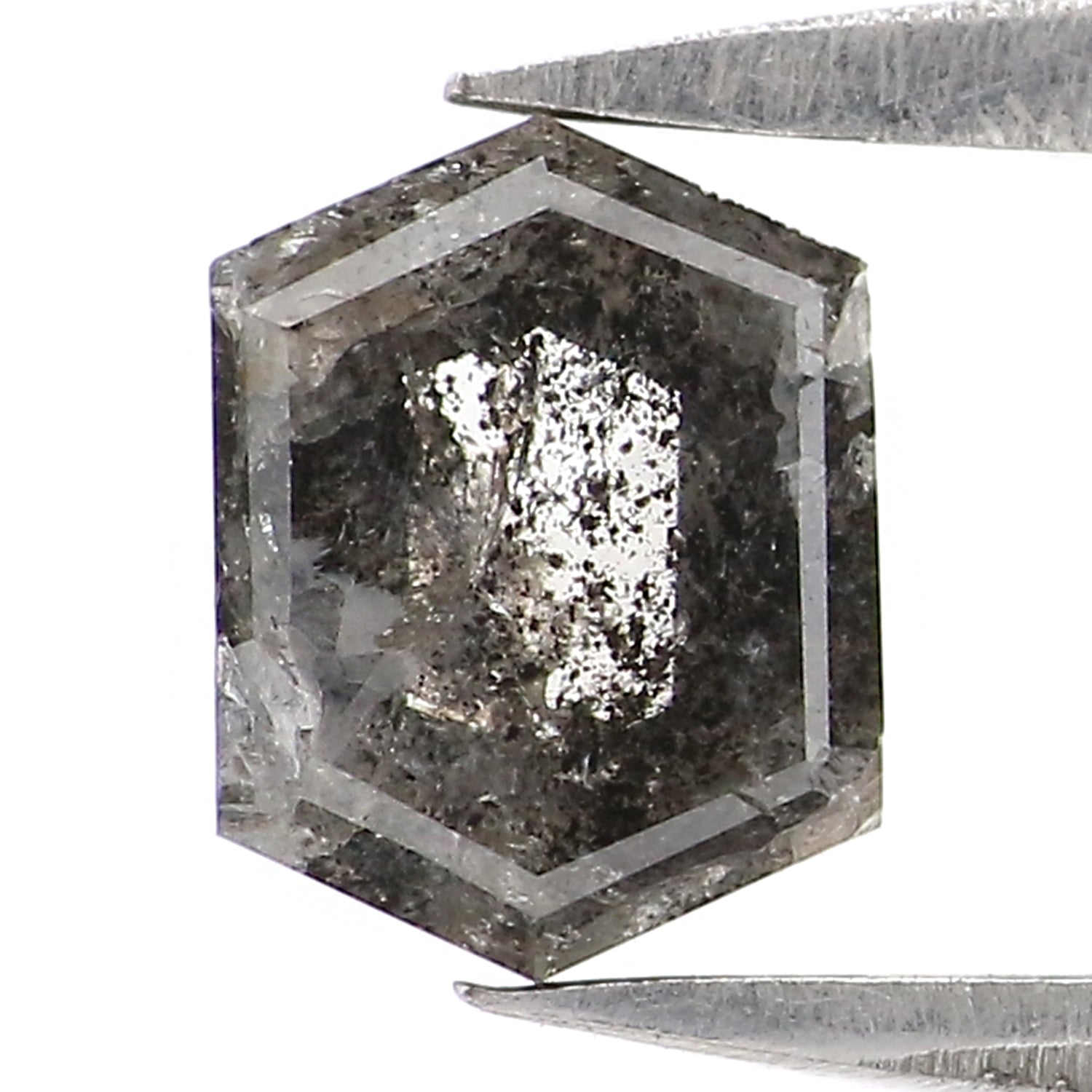 Natural Loose Hexagon Diamond, Salt And Pepper Hexagon Diamond, Natural Loose Diamond, Hexagon Cut Diamond, 1.00 CT Hexagon Shape L2964