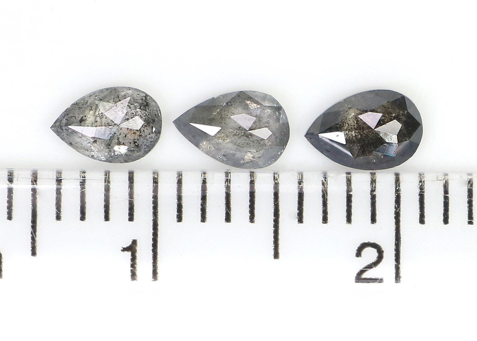 0.62 CT Natural Loose Pear Shape Diamond Salt And Pepper Pear Cut Diamond 4.60 MM Black Grey Color Pear Shape Rose Cut Diamond QN1580