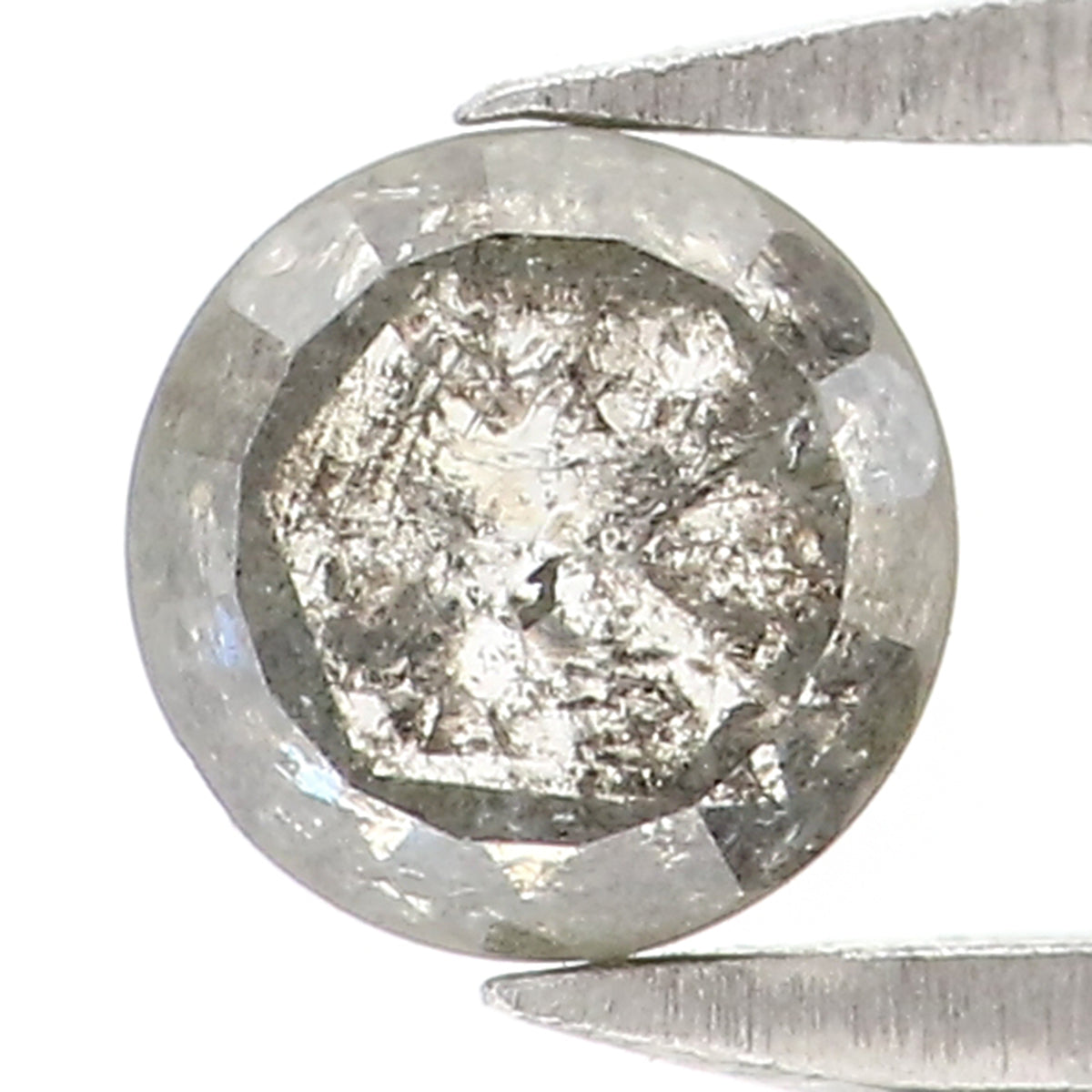 Natural Loose Round Rose Cut Diamond, Salt And Pepper Round Diamond, Natural Loose Diamond, Rose Cut Diamond, 0.56 CT Round Shape L2808