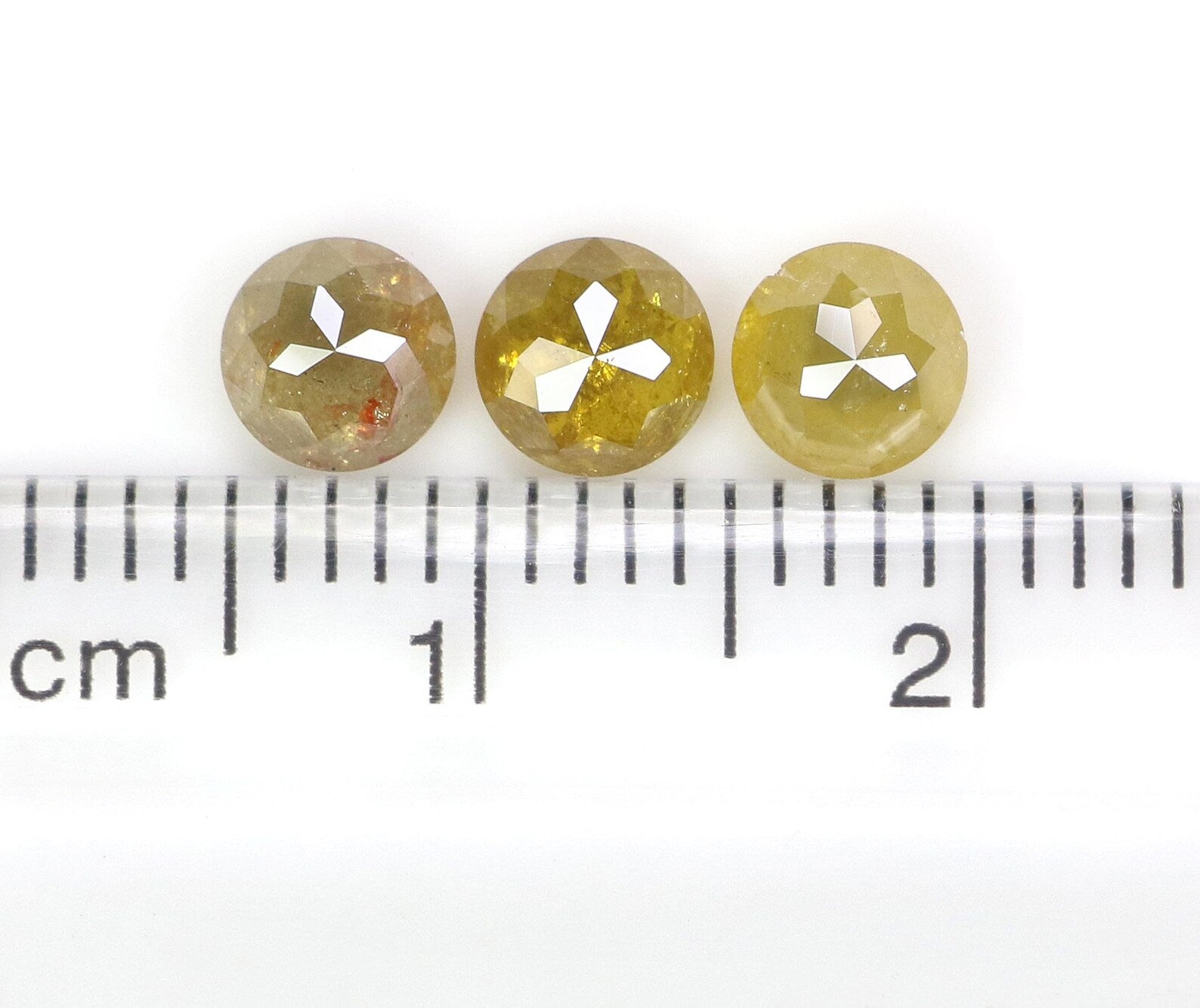 1.49 CT Natural Loose Round Shape Diamond Yellow Color Round Diamond 4.70 MM Natural Loose Diamond Brown Color Round Rose Cut Diamond NQ380