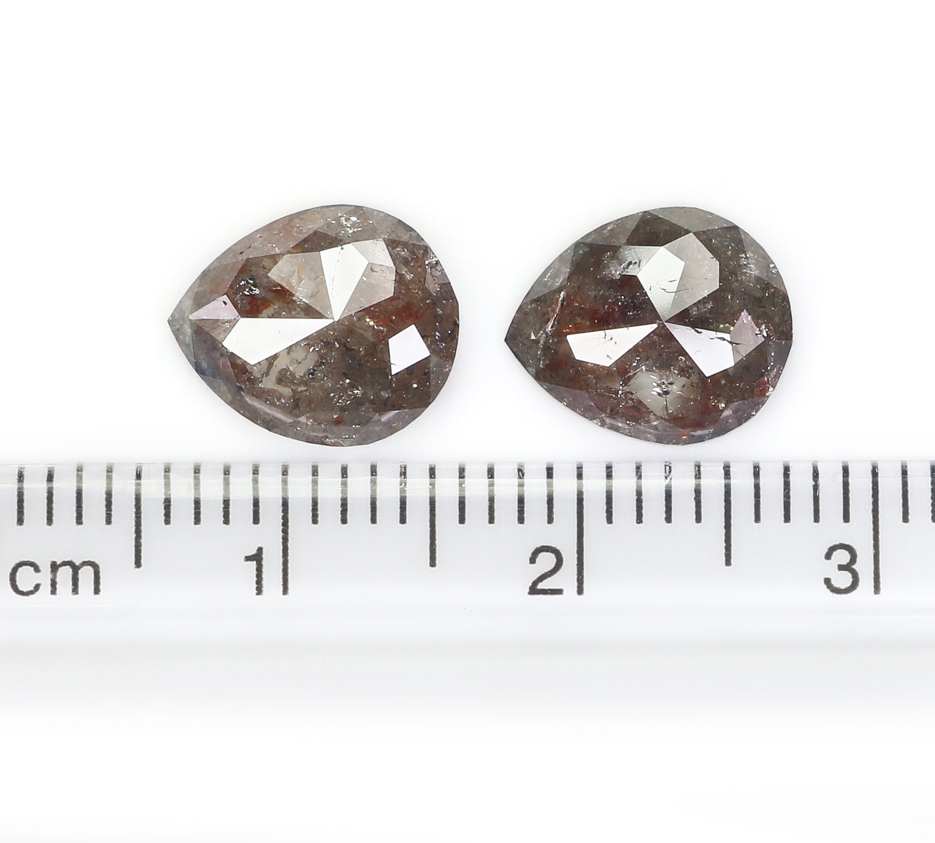 3.93 CT Natural Loose Pear Cut Pair Diamond Brown Color Pear Shape Diamond 9.85 MM Natural Loose Brown Diamond Pear Rose Cut Diamond L6618
