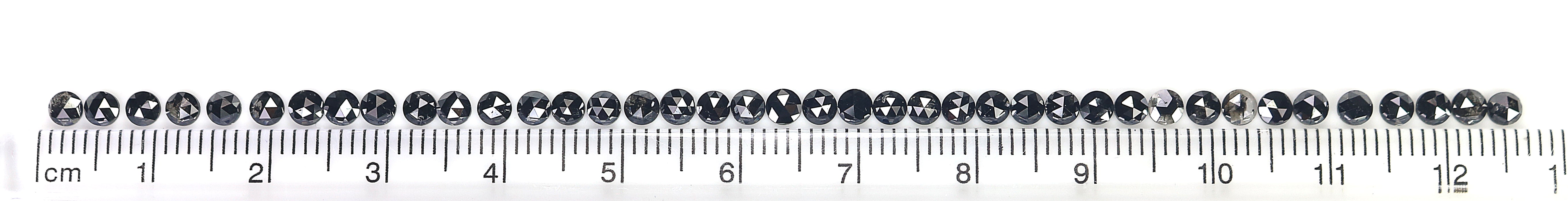 4.36 CT Natural Loose Round Rose Cut Diamond Black Color Round Shape Diamond 2.90 MM Natural Loose Black Color Round Rose Cut Diamond LQ1766