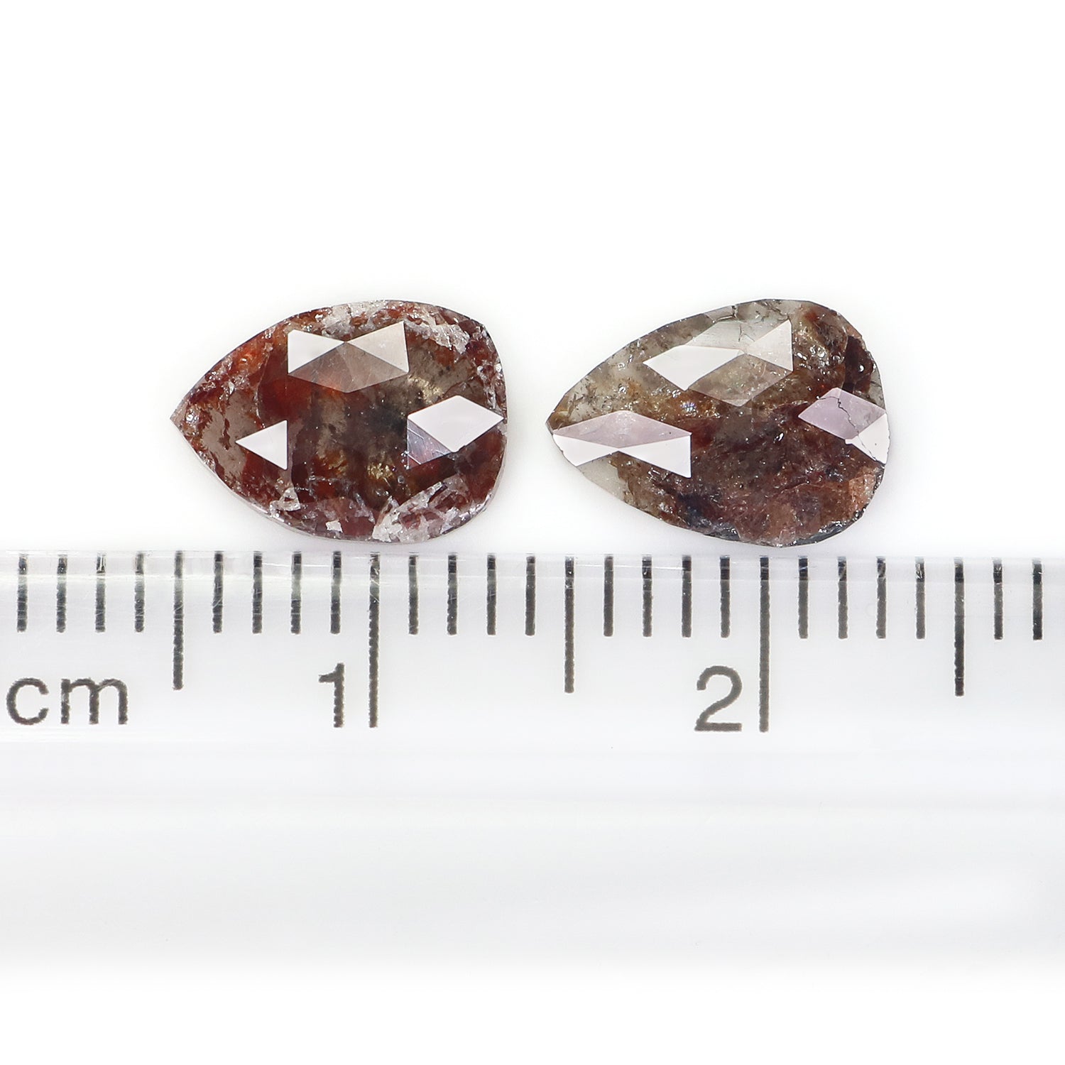 2.20 CT Natural Loose Pear Cut Pair Diamond Brown Color Pear Shape Diamond 8.80 MM Natural Loose Brown Color Pear Rose Cut Diamond N8217