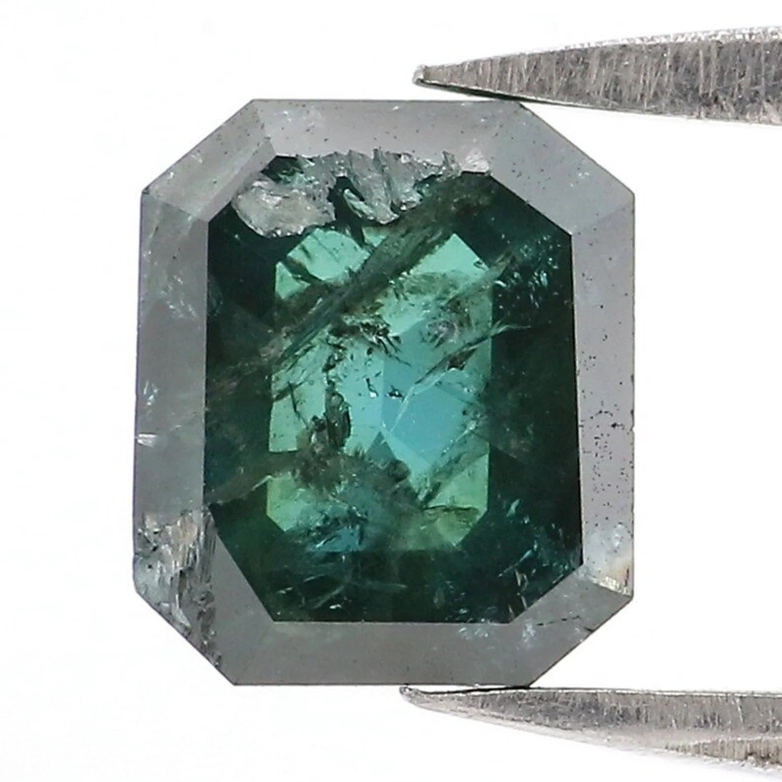 1.04 CT Natural Loose Emerald Shape Diamond Blue Color Emerald Diamond 6.60 MM Natural Diamond Green Color Emerald Rose Cut Diamond QN9396