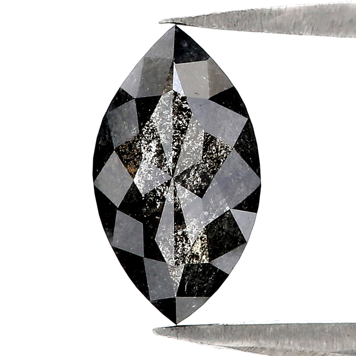 1.47 CT Natural Loose Marquise Shape Diamond Salt And Pepper Marquise Rose Cut Diamond 9.50 MM Black Grey Color Marquise Cut Diamond LQ3023