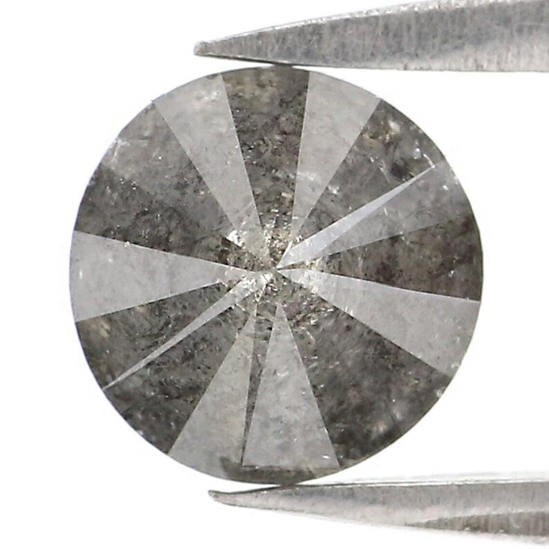 1.47 CT Natural Loose Round Shape Diamond Salt And Pepper Round Diamond 6.40 MM Natural Black Gray Color Round Brilliant Cut Diamond QN9377