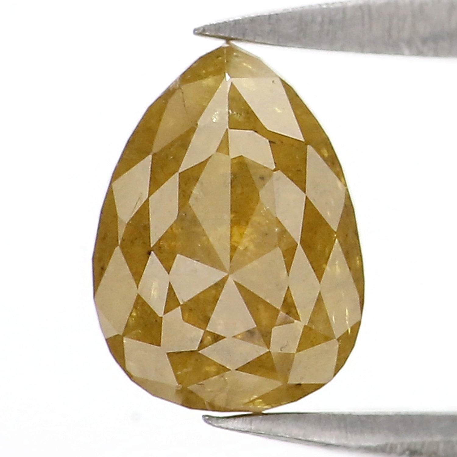 0.93 CT Natural Loose Pear Shape Diamond Yellow Color Pear Shape Diamond 6.75 MM Natural Loose Yellow Diamond Pear Rose Cut Diamond QK2680