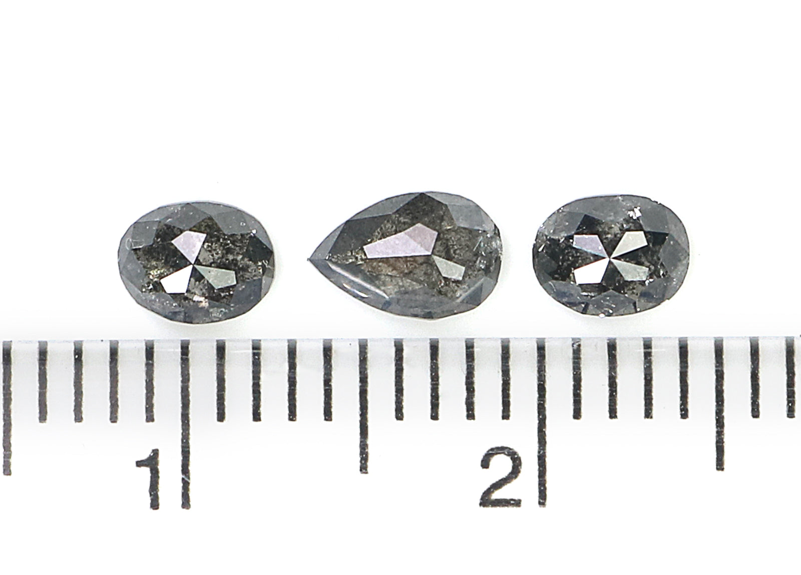 0.81 CT Natural Loose Mix Shape Diamond Salt And Pepper Mix Shape Diamond 4.45 MM Natural Black Grey Color Mix Shape Rose Cut Diamond L2446