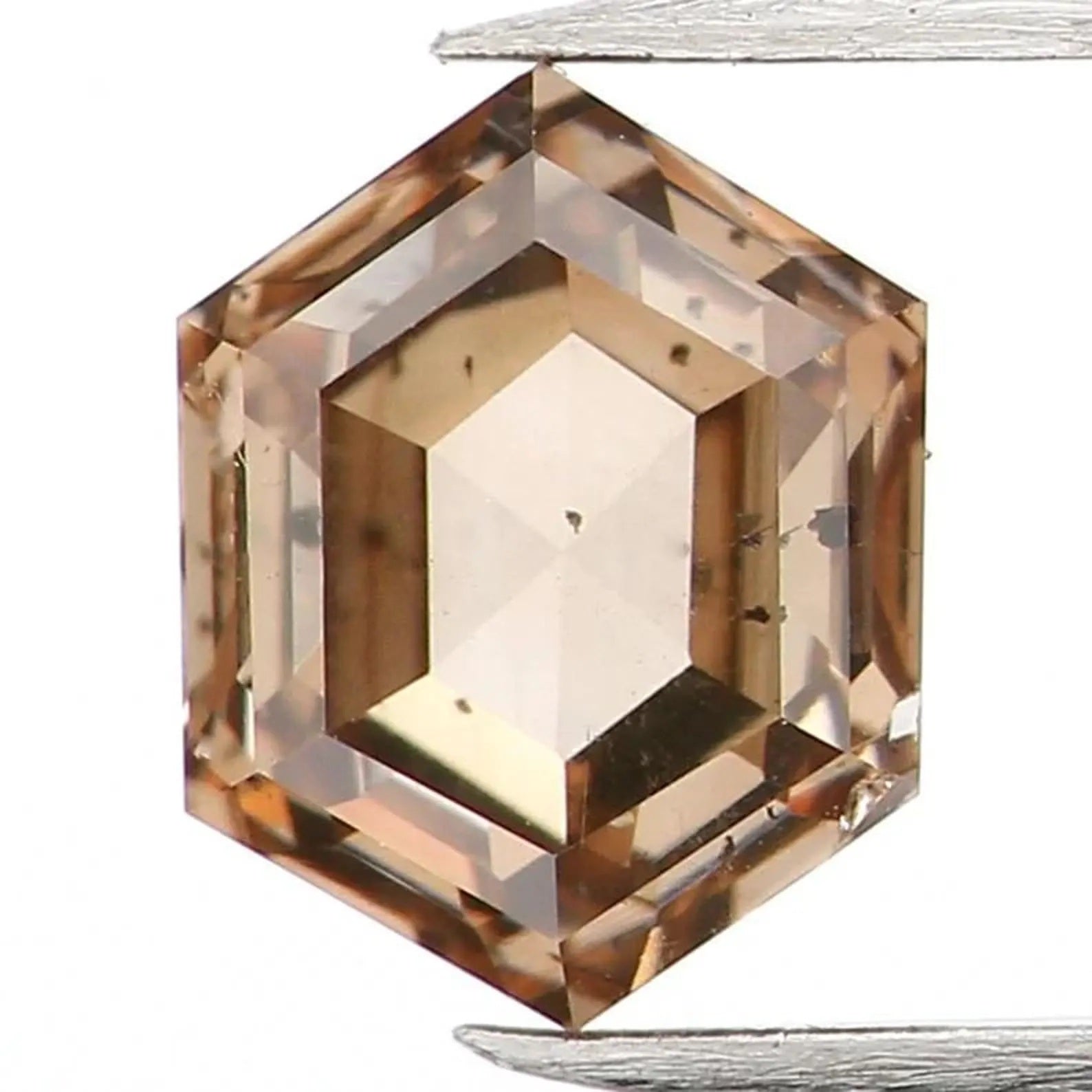 0.35 CT Natural Loose Hexagon Shape Diamond Brown Color Hexagon Diamond 4.80 MM Natural Loose Brown Color Hexagon Rose Cut Diamond NQ1218