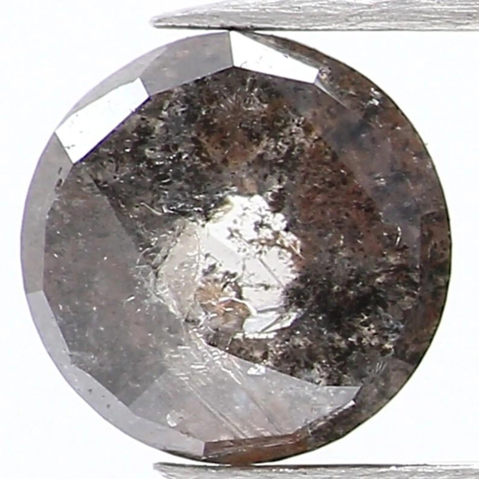 0.42 CT Natural Loose Round Shape Diamond Salt And Pepper Round Cut Diamond 4.60 MM Natural Black Grey Color Round Rose Cut Diamond NQ1076