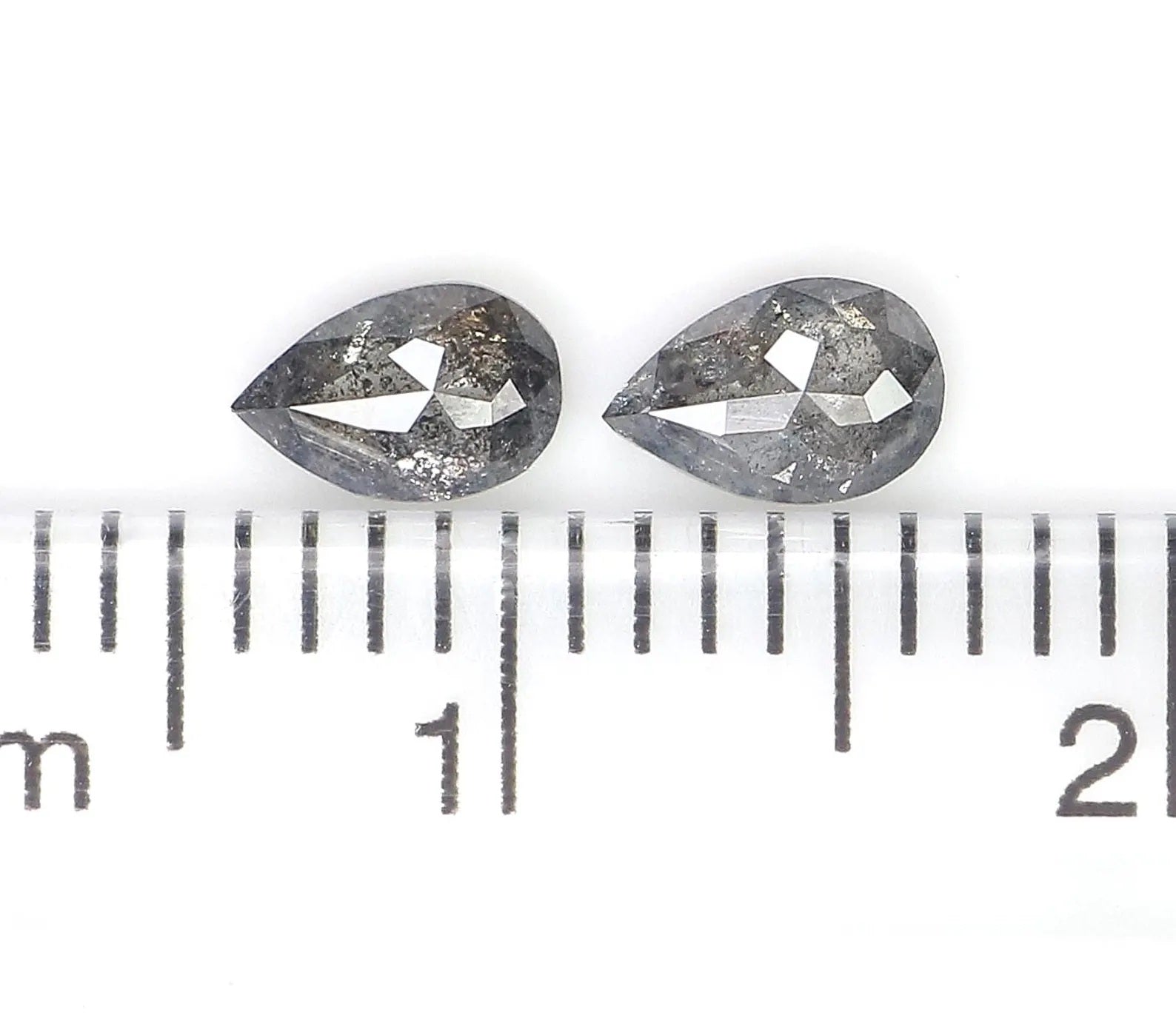 0.52 CT Natural Loose Pear Cut Pair Diamond Salt And Pepper Pear Shape Diamond 5.00 MM Natural Black Grey Color Pear Rose Cut Diamond NQ2294