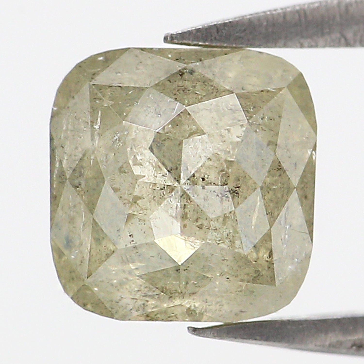 1.53 CT Natural Loose Cushion Shape Diamond Green Color Cushion Cut Diamond 6.25 MM Natural Grey Diamond Cushion Rose Cut Diamond LQ2942
