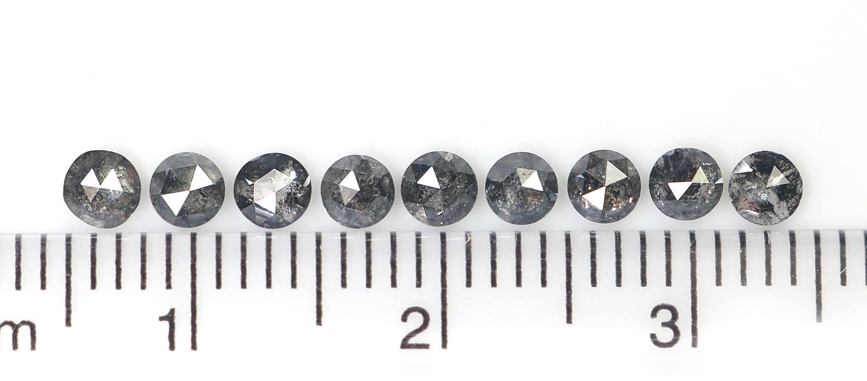 1.06 Ct Natural Loose Round Rose Cut Diamond Salt And Pepper Round Diamond 2.95 MM Natural Black Grey Color Round Rose Cut Diamond KR2670