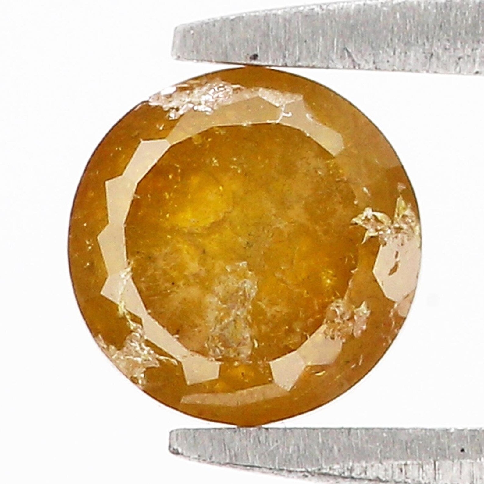 1.16 CT Natural Loose Round Rose Cut Diamond Yellow Color Round Shape Diamond 5.75 MM Natural Coffee Color Round Rose Cut Diamond NQ8046