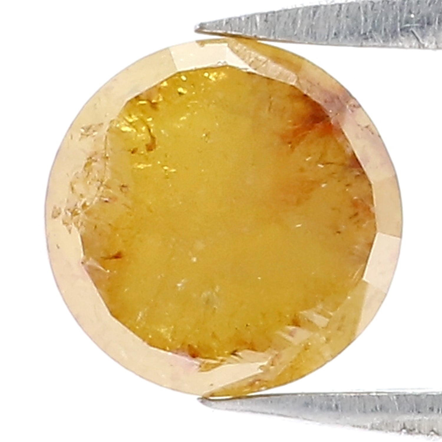 1.74 CT Natural Loose Round Rose Cut Diamond Yellow Color Round Shape Diamond 6.80 MM Natural Yellow Color Round Rose Cut Diamond LQ9856