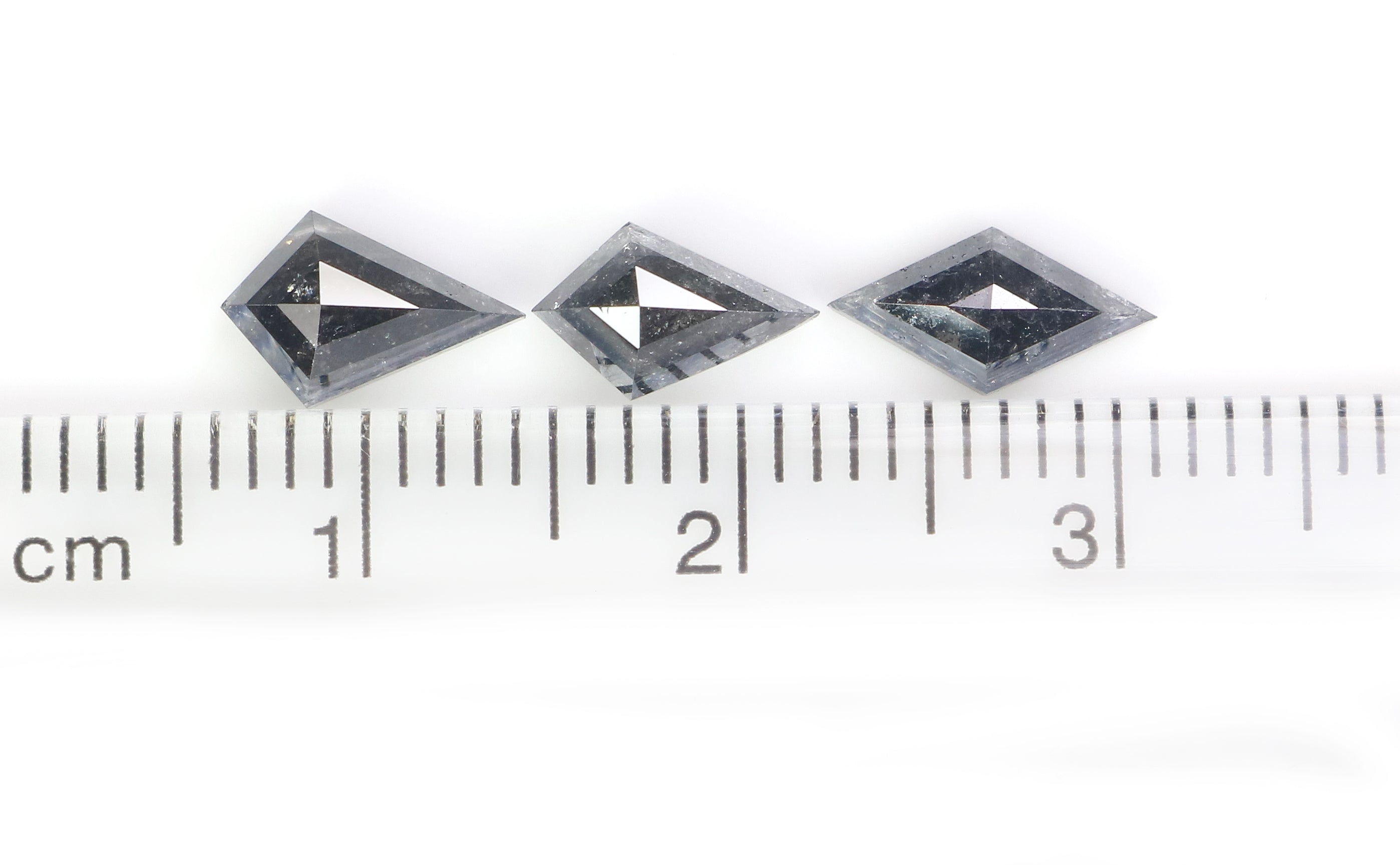 1.94 CT Natural Loose Kite Shape Diamond Salt And Pepper Kite Cut Diamond 8.80 MM Natural Black Grey Color Kite Rose Cut Diamond L3442