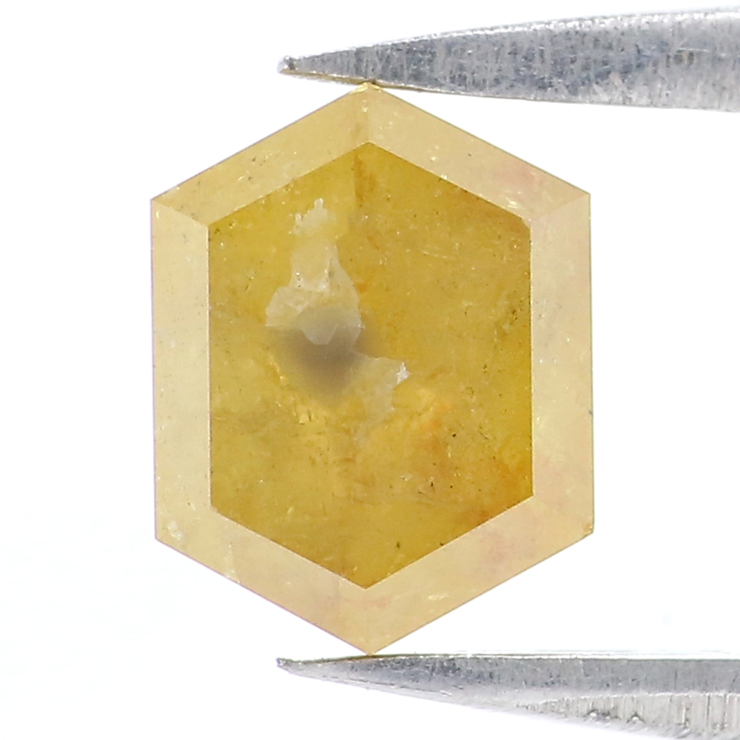 1.19 CT Natural Loose Hexagon Shape Diamond Yellow Color Hexagon Cut Diamond 7.10 MM Natural Yellow Color Hexagon Rose Cut Diamond LQ9916