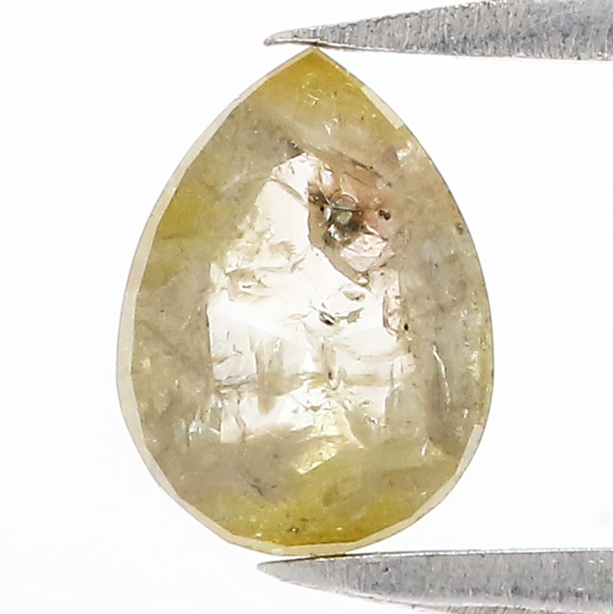 0.63 CT Natural Loose Pear Shape Diamond Yellow Color Pear Shape Diamond 6.75 MM Natural Loose Grey Diamond Pear Rose Cut Diamond LQ3087