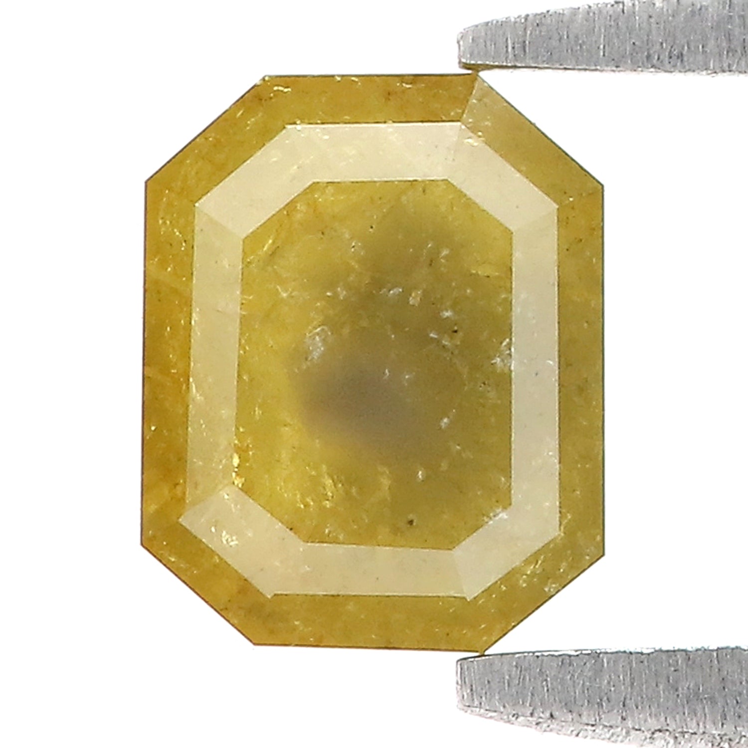 0.76 CT Natural Loose Emerald Shape Diamond Yellow Color Emerald Cut Diamond 5.75 MM Natural Yellow Color Emerald Rose Cut Diamond LQ1959