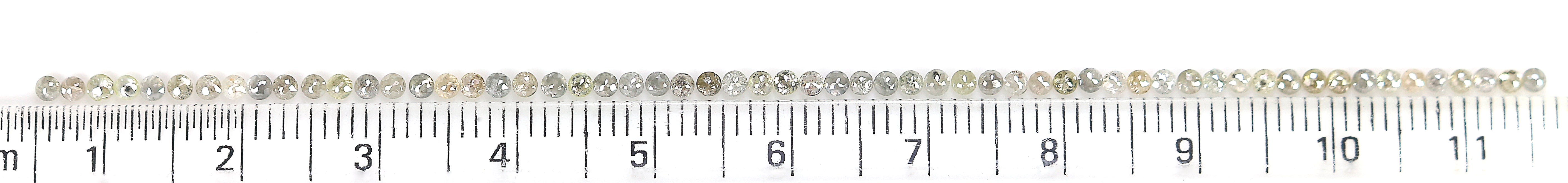 2.49 CT Natural Loose Round Rose Cut Diamond Grey Color Round Shape Diamond 1.80 MM Natural Loose Yellow Color Round Rose Cut Diamond LQ094