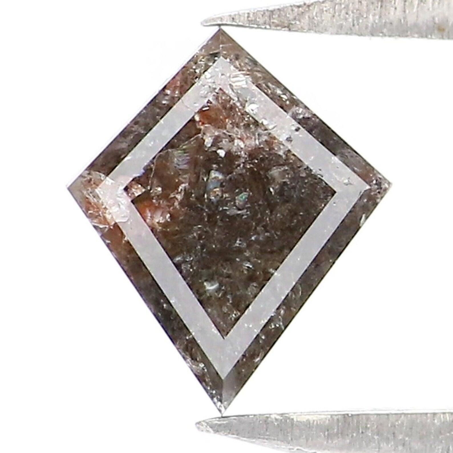 0.57 CT Natural Loose Kite Shape Diamond Salt And Pepper Kite Diamond 6.30 MM Natural Loose Black Grey Color Kite Rose Cut Diamond NQ1935