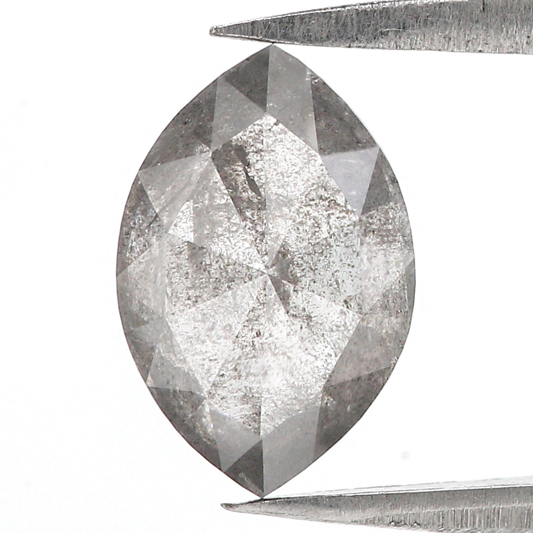 2.04 CT Natural Loose Marquise Shape Diamond Salt And Pepper Marquise Rose Cut Diamond 10.45 MM Black Grey Color Marquise Cut Diamond LC39