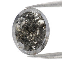 Natural Loose Oval Diamond, Salt And Pepper Oval Diamond, Natural Loose Diamond, Oval Rose Cut Diamond, 2.31 CT Oval Shape Diamond L2937