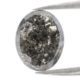 Natural Loose Oval Diamond, Salt And Pepper Oval Diamond, Natural Loose Diamond, Oval Rose Cut Diamond, 2.31 CT Oval Shape Diamond L2937