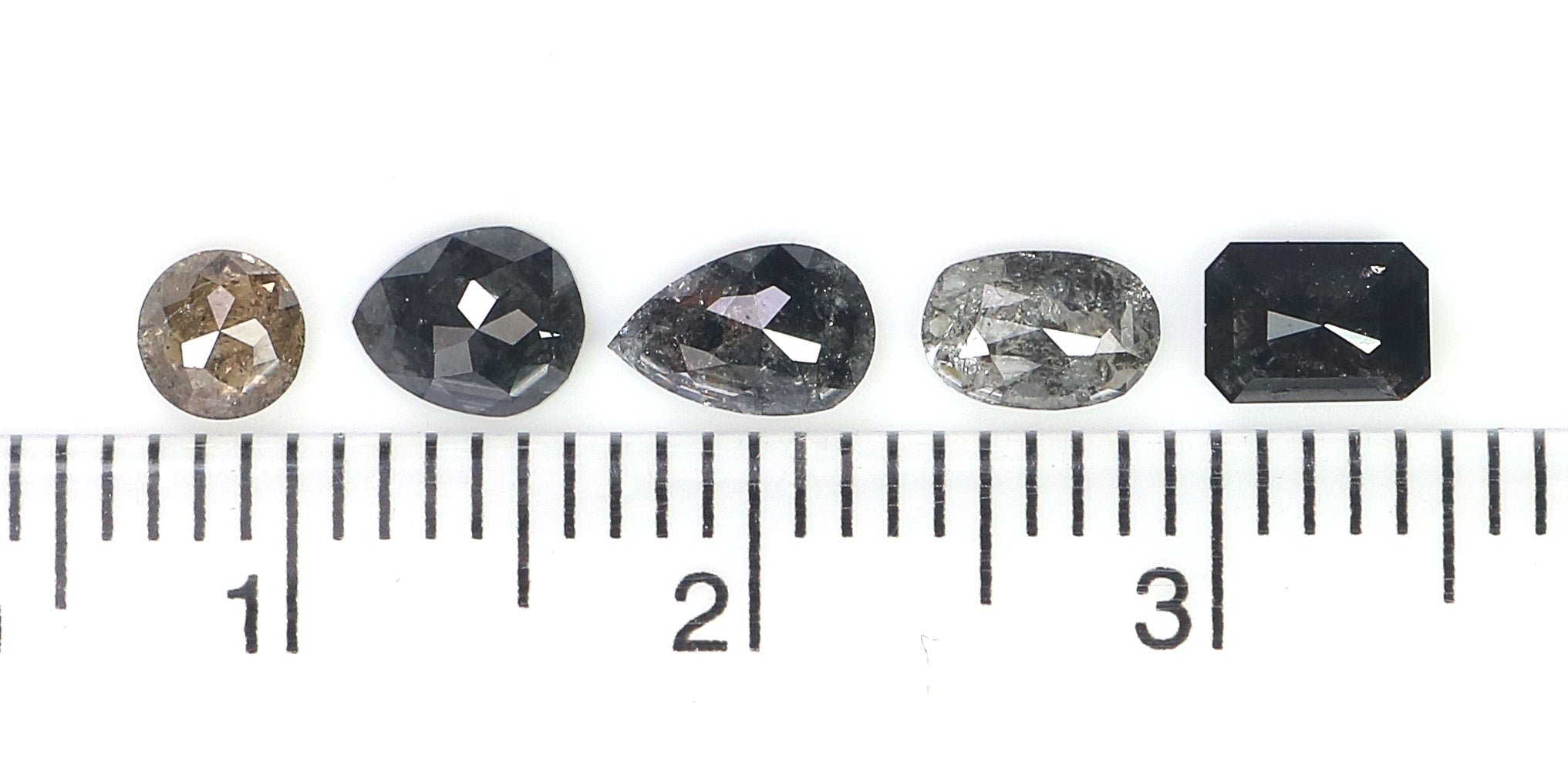 1.64 Ct Natural Loose Mix Shape Diamond Salt And Pepper Mix Shape Diamond 3.70 MM Natural Black Grey Color Mix Shape Rose Cut Diamond N1485