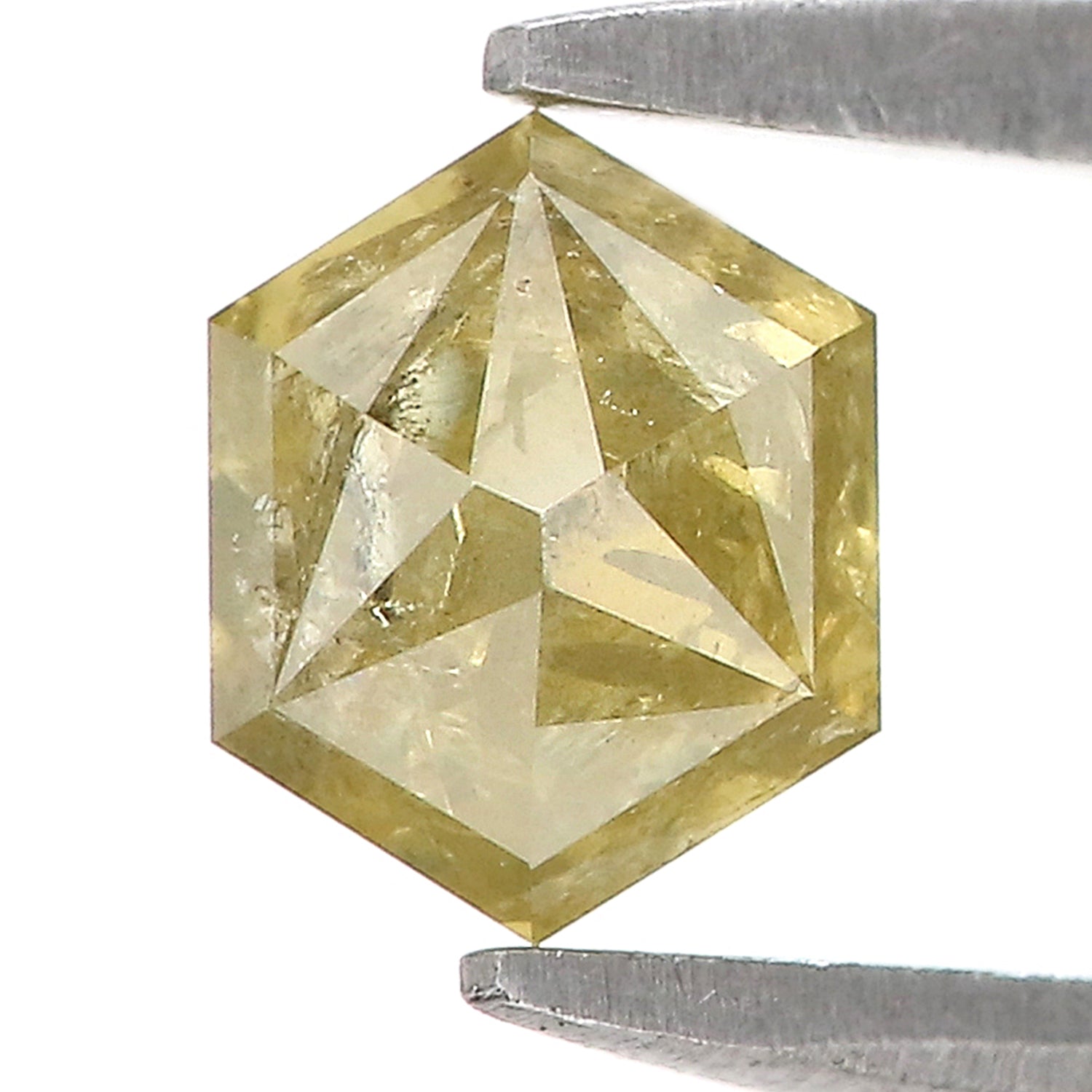 0.95 CT Natural Loose Hexagon Shape Diamond Yellow Color Hexagon Cut Diamond 6.10 MM Natural Green Hexagon Brilliant Cut Diamond LQ2509