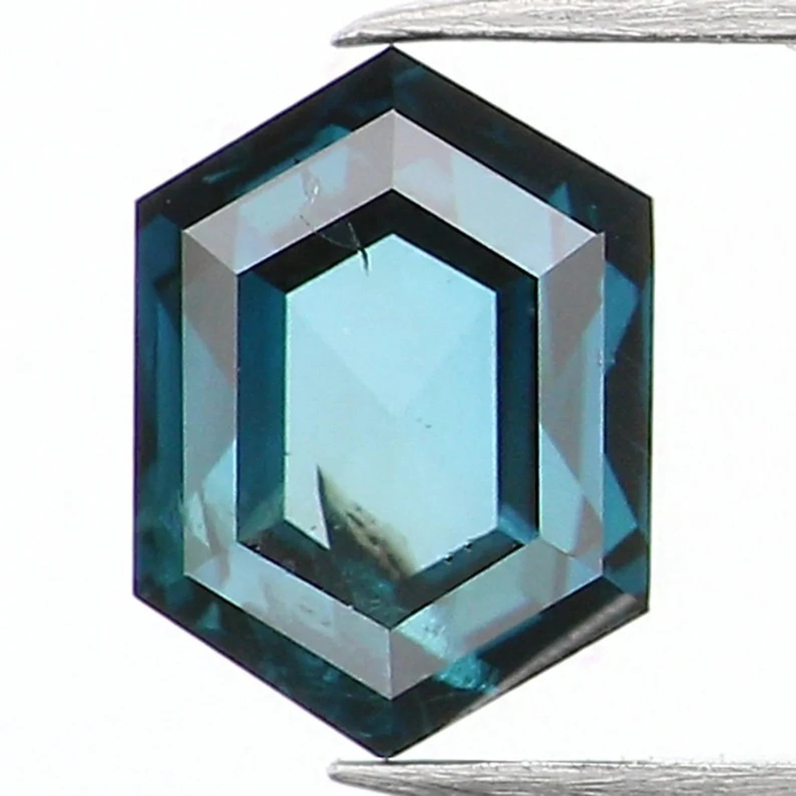 0.33 Ct Natural Loose Hexagon Shape Diamond Blue Color Hexagon Diamond 4.65 MM Natural Loose Diamond Blue Hexagon Rose Cut Diamond NQ1413