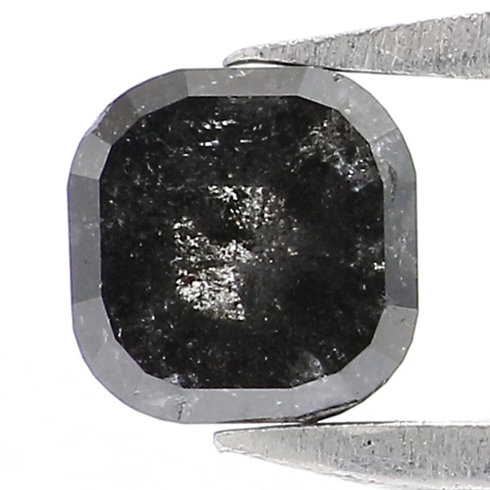 0.45 CT Natural Loose Radiant Cut Diamond Salt And Pepper Diamond 3.95 MM Natural Diamond Black Grey Color Radiant Rose Cut Diamond NQ9273
