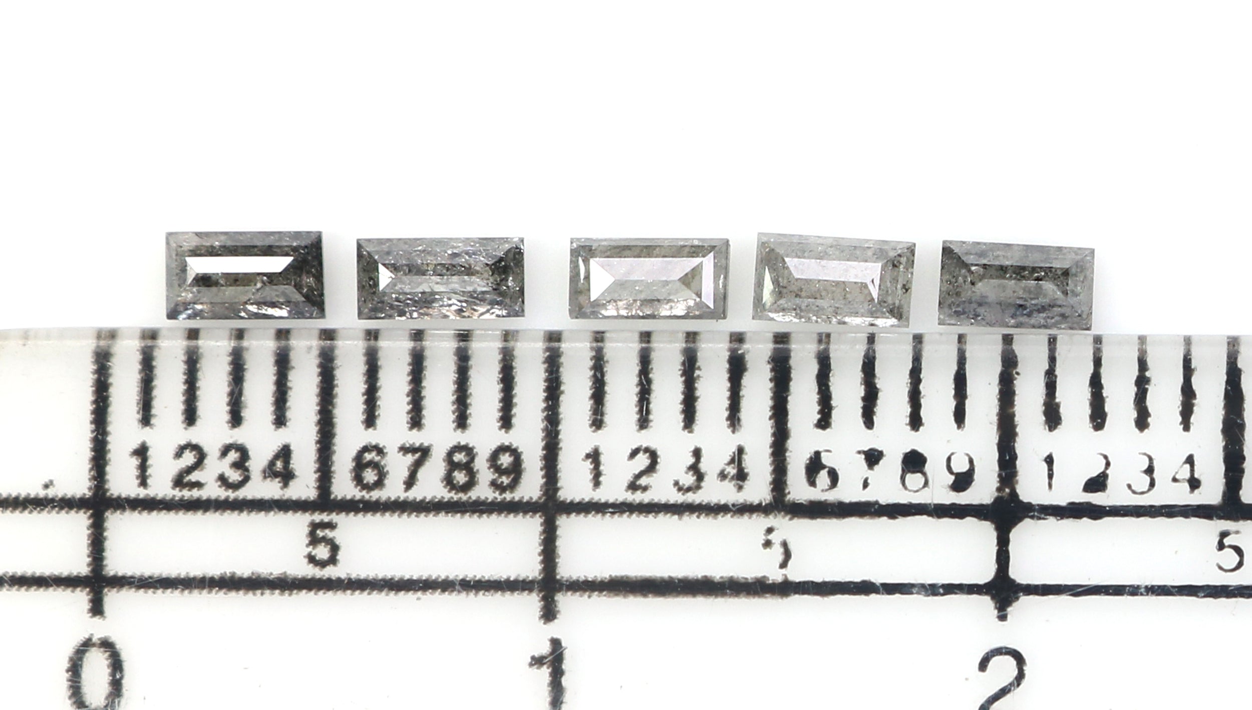 0.49 CT Natural Loose Baguette Shape Diamond Salt And Pepper Baguette Diamond 3.55 MM Natural Black Grey Baguette Rose Cut Diamond LQ2816
