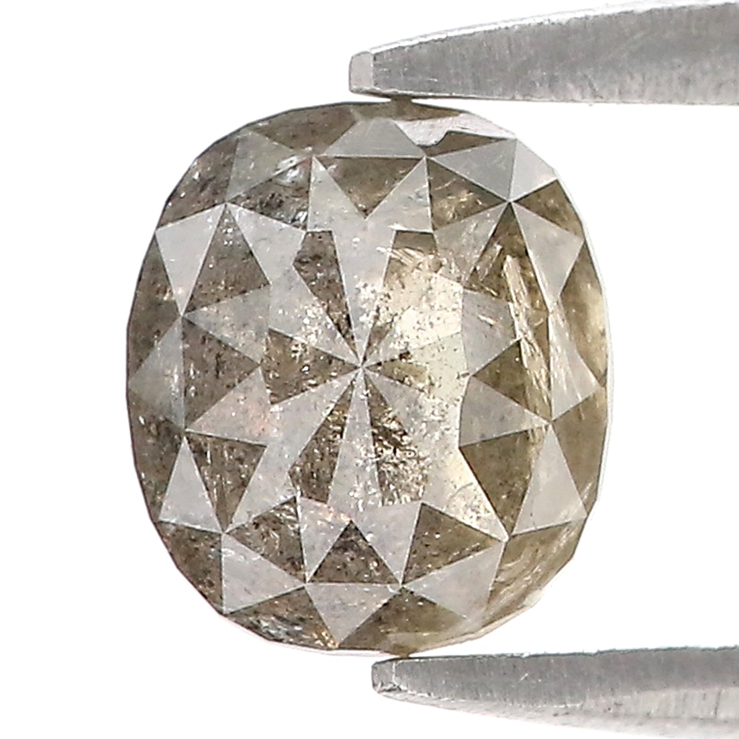 1.39 CT Natural Loose Oval Shape Diamond Salt And Pepper Oval Cut Diamond 6.70 MM Natural Grey Color Diamond Oval Rose Cut Diamond LQ7271