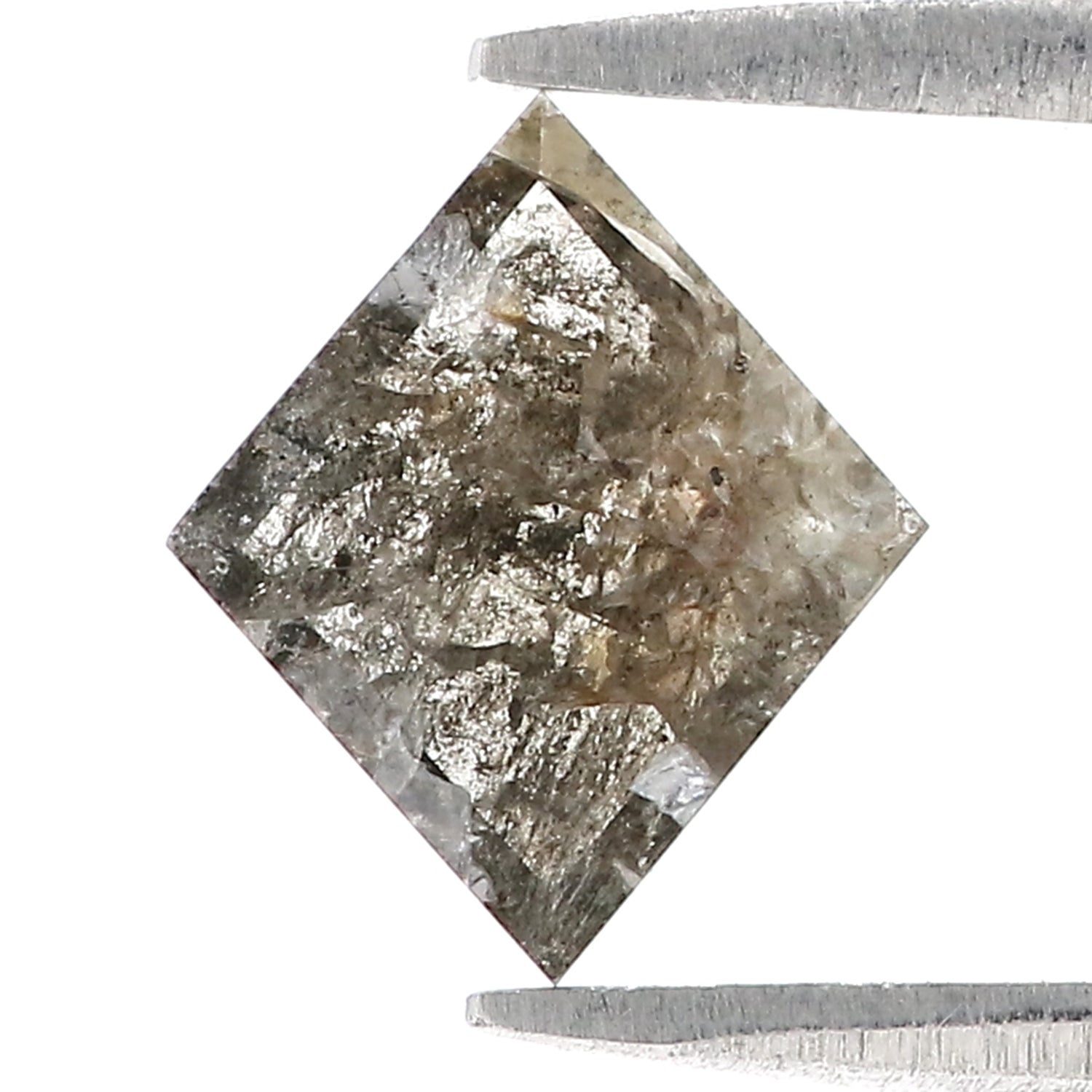 0.95 CT Natural Loose Kite Shape Diamond Salt And Pepper Kite Cut Diamond 9.80 MM Natural Loose Black Grey Color Kite Rose Cut Diamond L3437