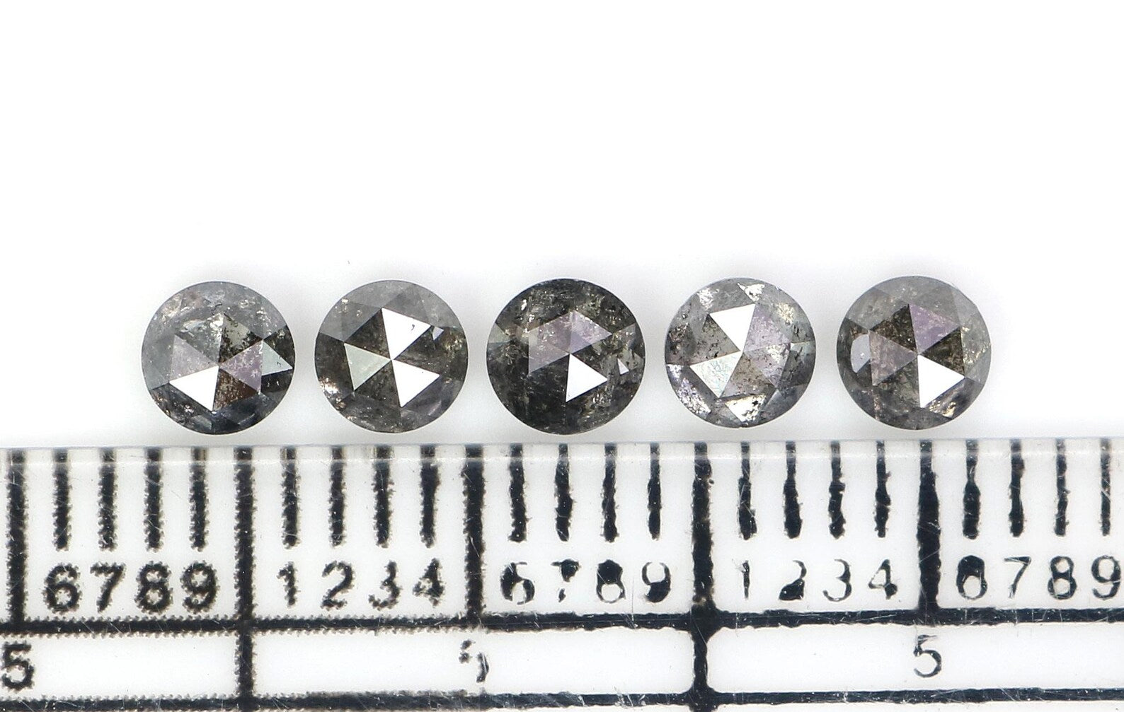 1.14 Ct Natural Loose Round Rose Cut Diamond Salt And Pepper Round Diamond 3.30 MM Natural Black Grey Color Round Rose Cut Diamond NQ2314