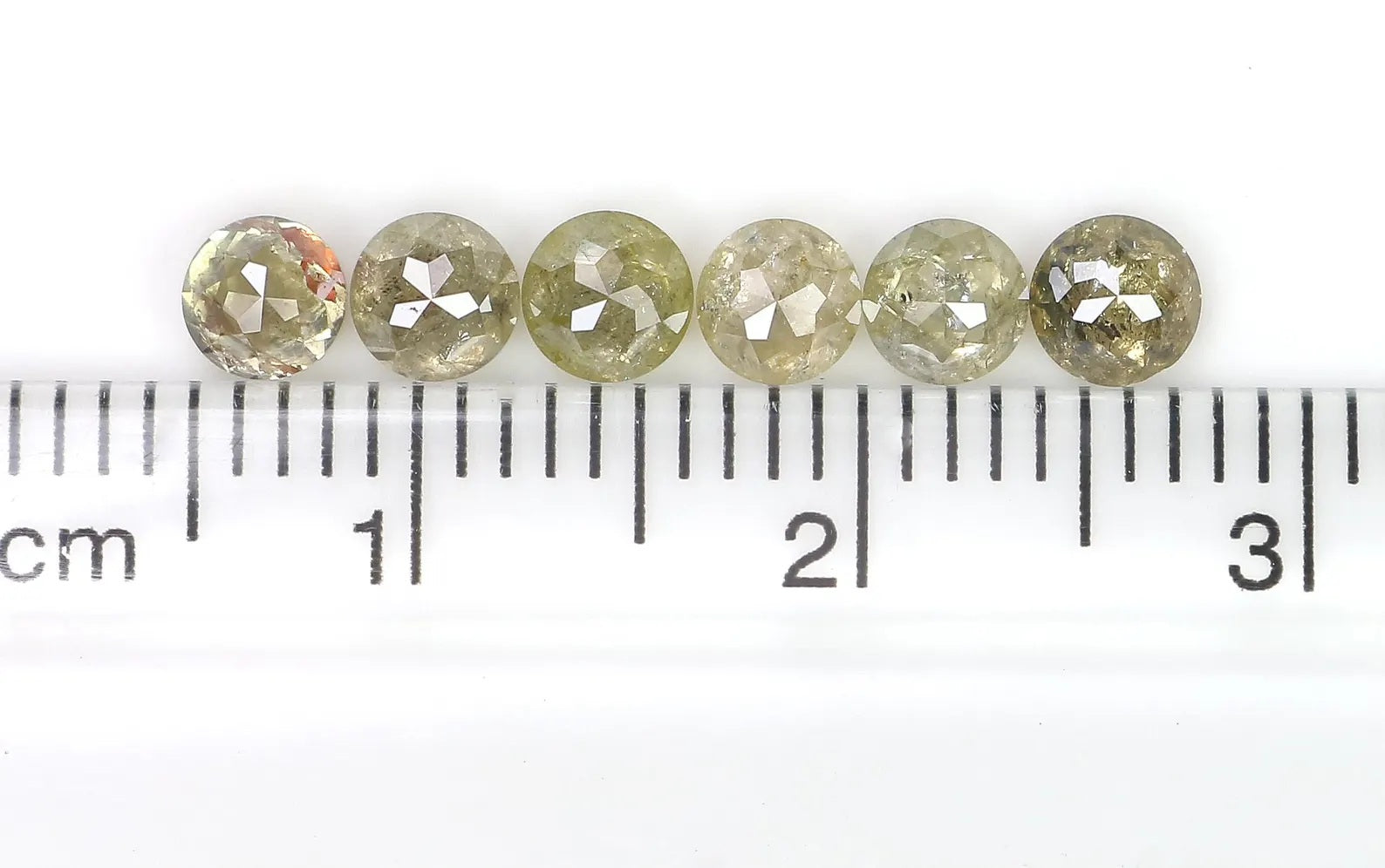 1.79 CT Natural Loose Round Shape Diamond Grey Color Round Diamond 3.70 MM Natural Loose Diamond Yellow Color Round Rose Cut Diamond NQ695