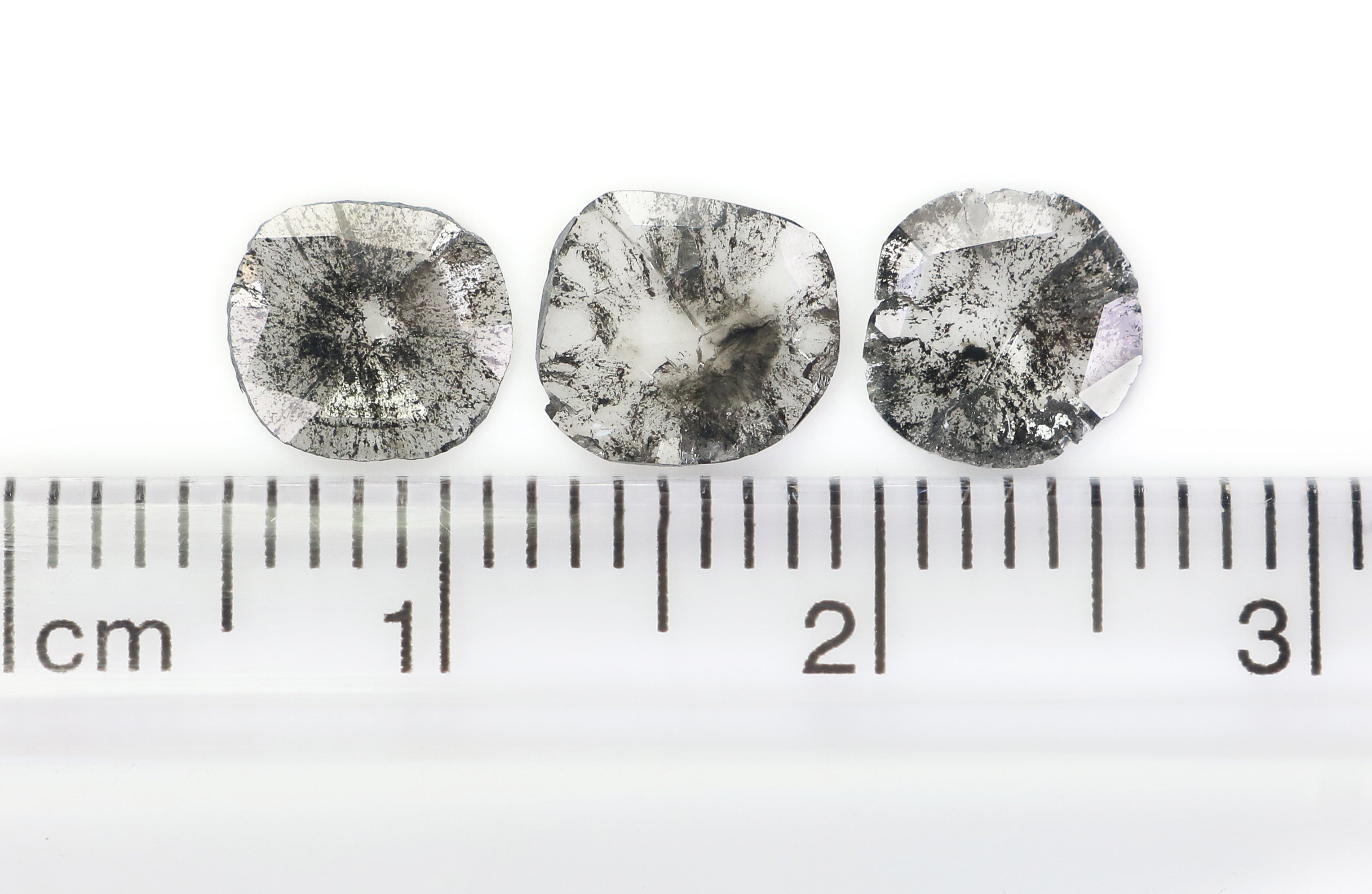 1.02 CT Natural Loose Slice Shape Diamond Salt And Pepper Slice Cut Diamond 7.00 MM Natural Black Grey Diamond Irregular Cut Diamond N2621