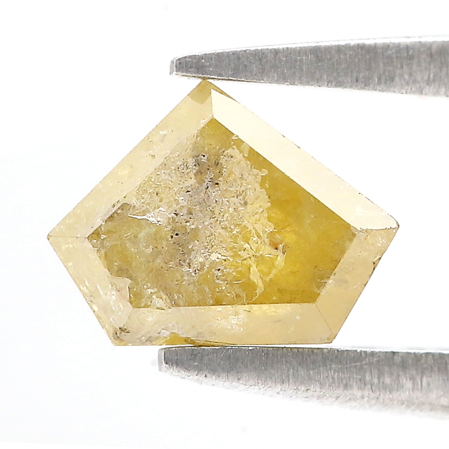 1.21 CT Natural Loose Shield Shape Diamond Yellow Color Shield Cut Diamond 5.70 MM Natural Diamond Yellow Shield Rose Cut Diamond N2666