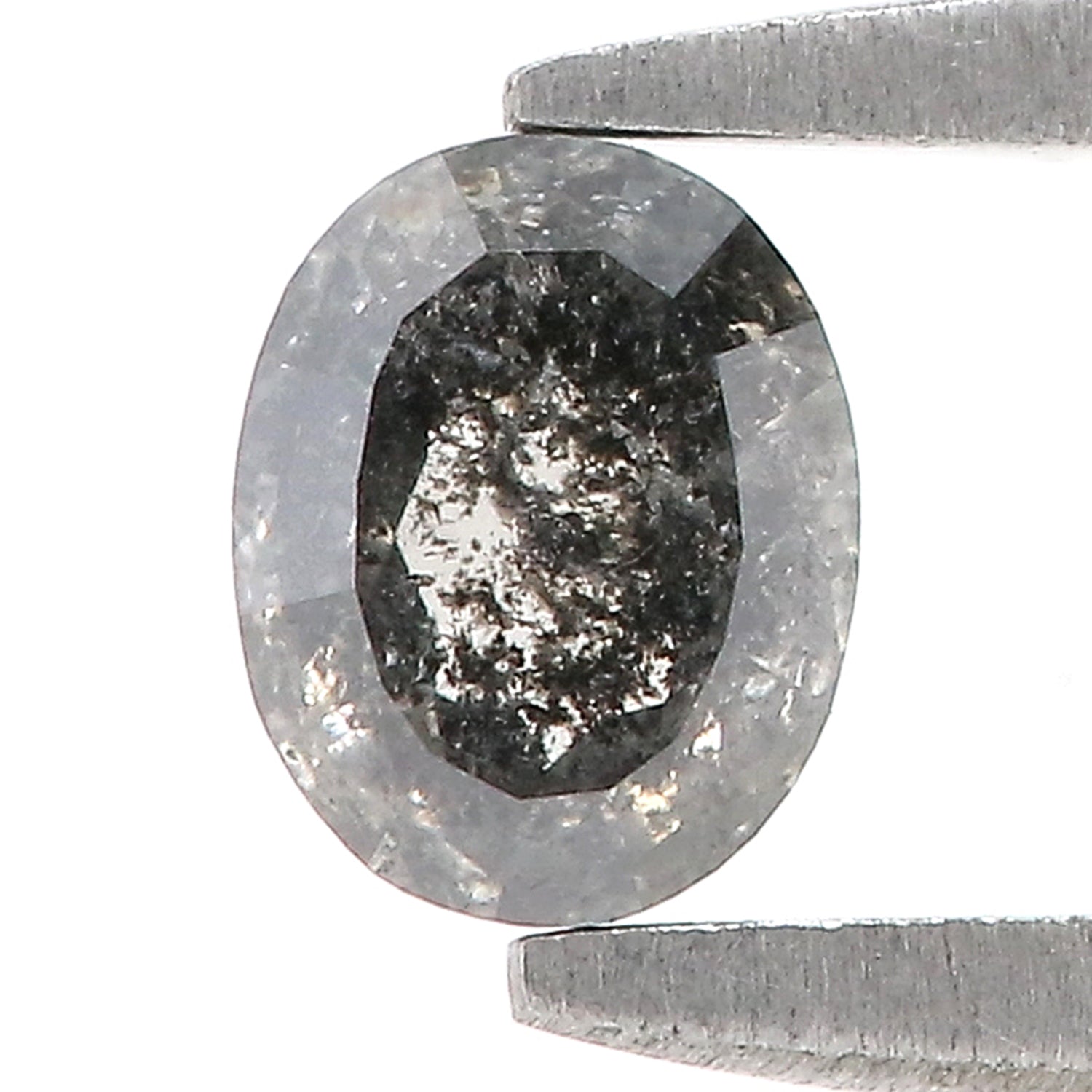 0.37 CT Natural Loose Oval Shape Diamond Salt And Pepper Oval Cut Diamond 4.80 MM Natural Loose Black Grey Color Oval Rose Cut Diamond LQ701