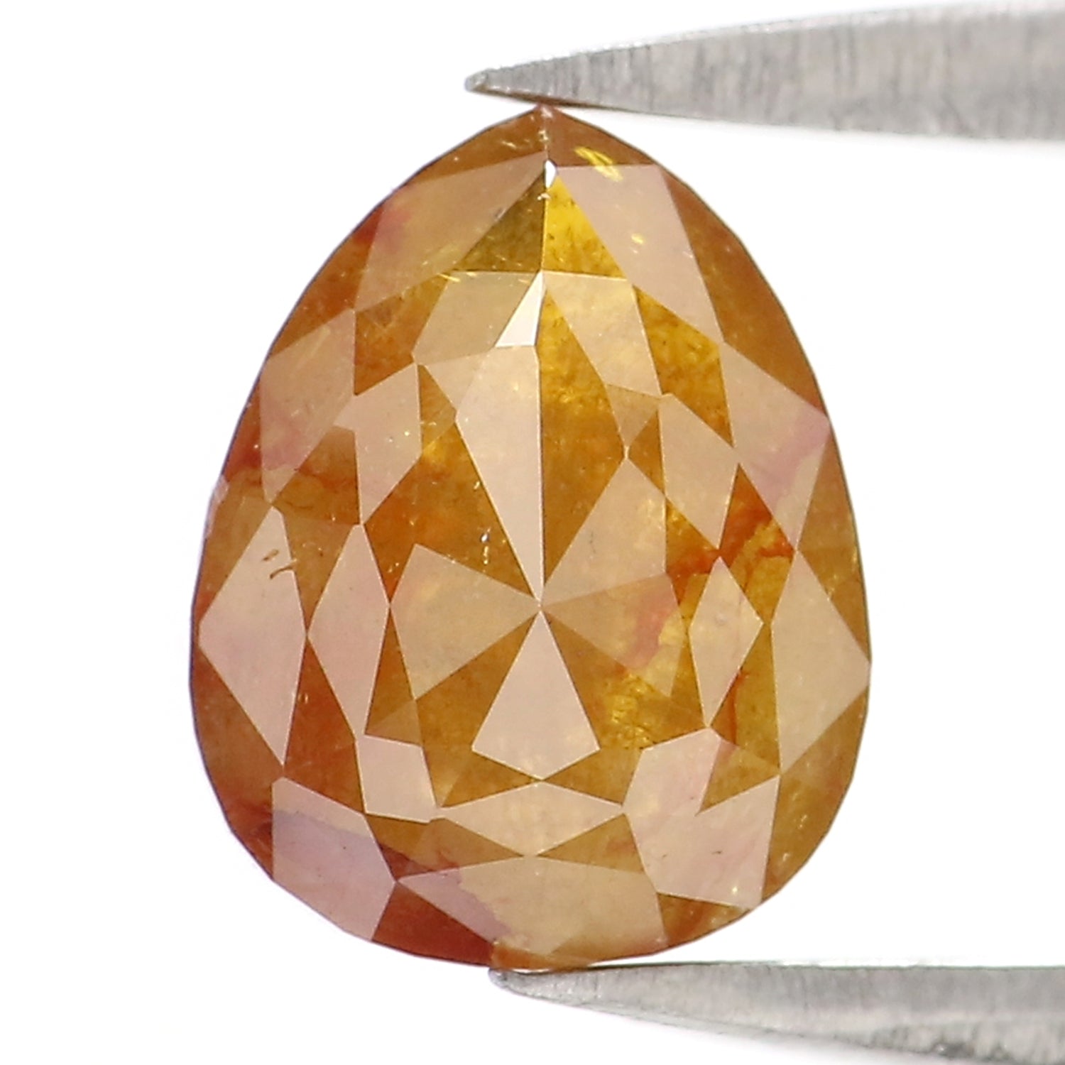 1.10 CT Natural Loose Pear Shape Diamond Brown Color Pear Cut Diamond 7.25 MM Natural Loose Brown Color Diamond Pear Rose Cut Diamond QL2845