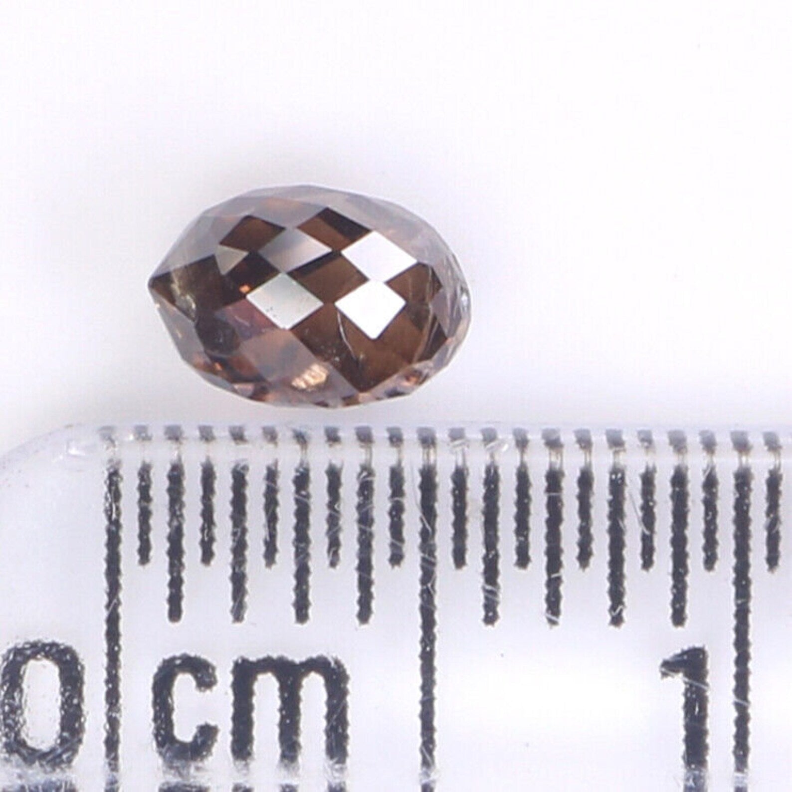 0.52 Ct Natural Loose Drop Shape Diamond Black Brown Color Drop Cut Diamond 5.20 MM Natural Loose Diamond Briolette Rose Cut Diamond NQ408
