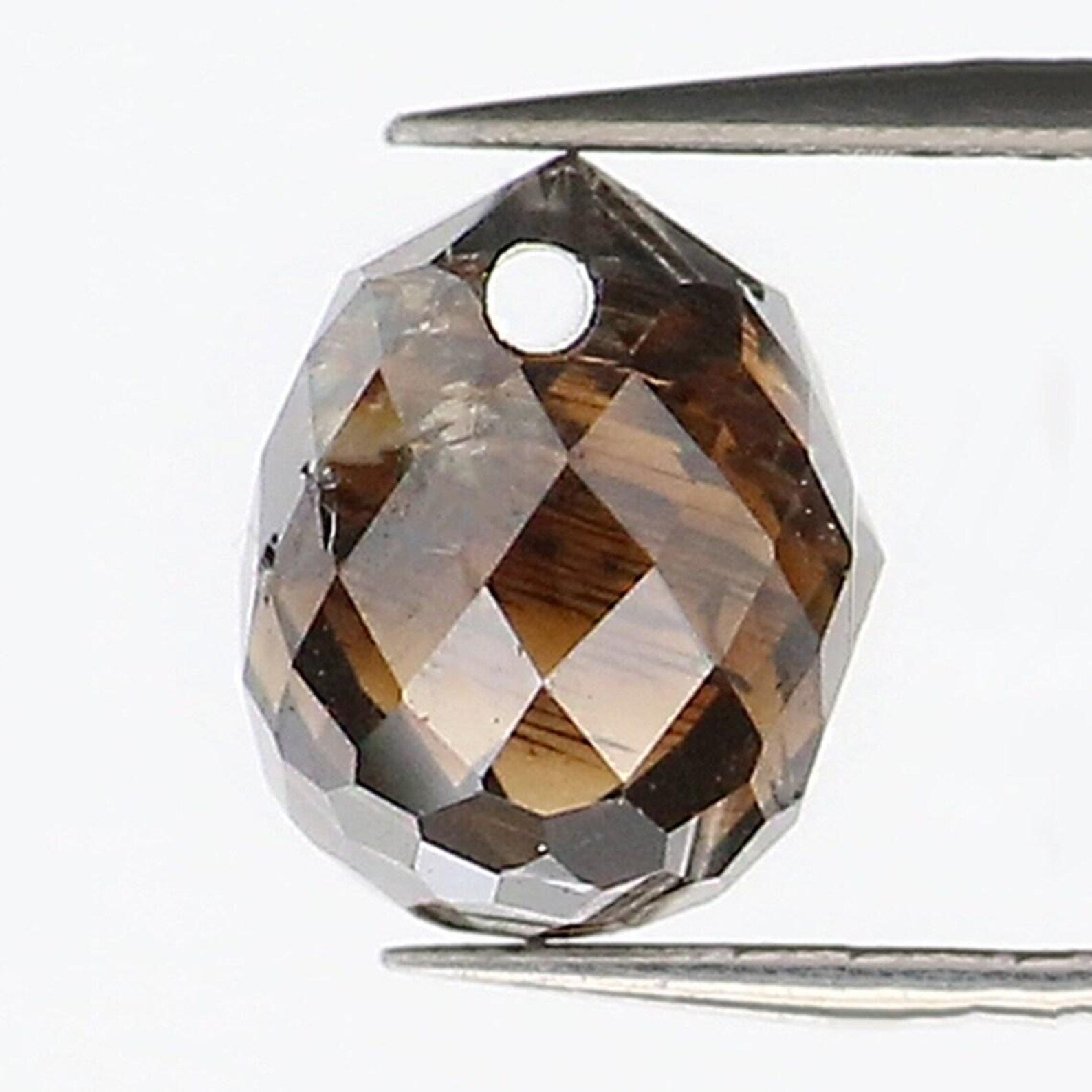 0.52 Ct Natural Loose Briolette Shape Diamond Brown Color Drop Diamond 4.50 MM Natural Loose Brown Color Briolette Rose Cut Diamond NQ410