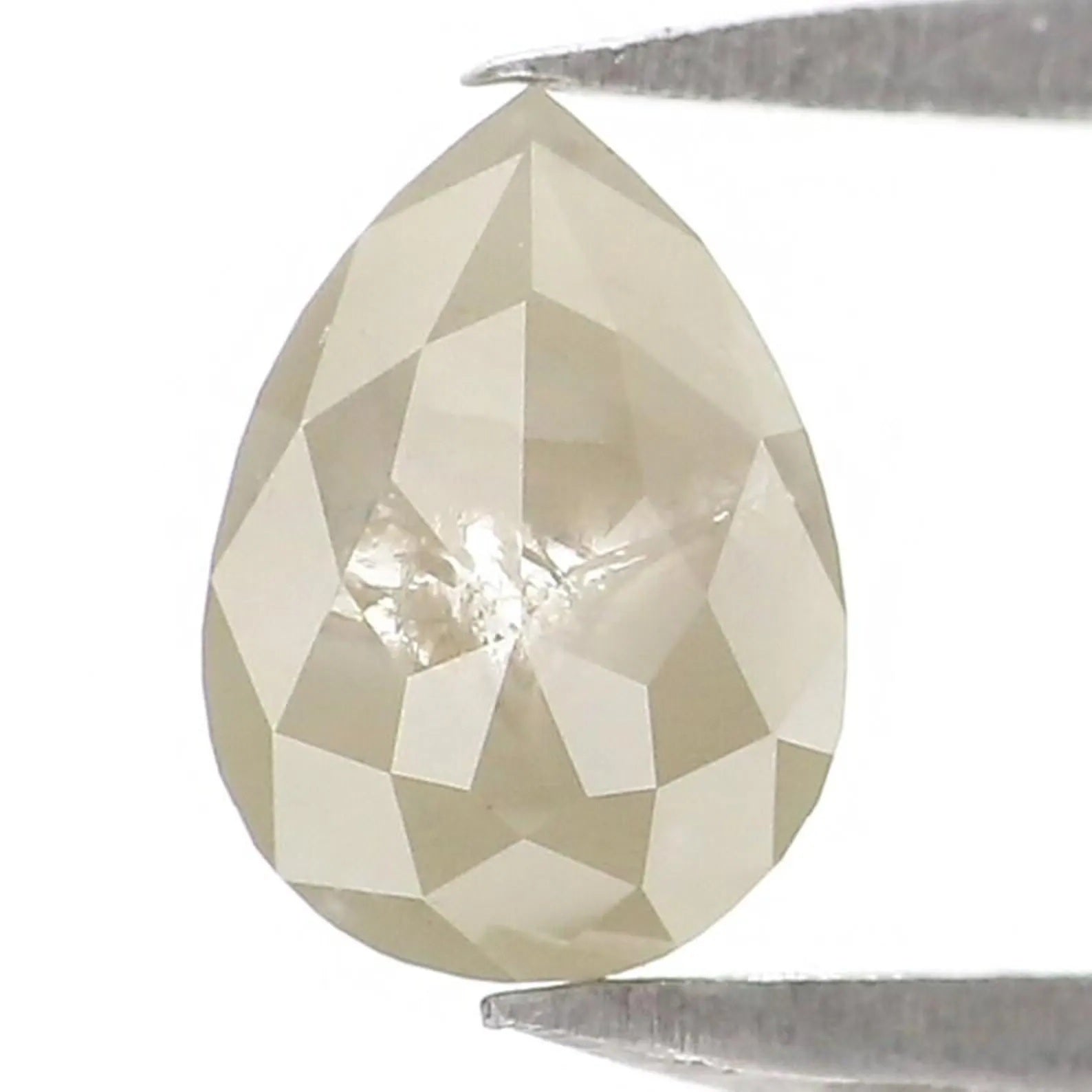 0.60 CT Natural Loose Pear Shape Diamond Grey Color Pear Cut Diamond 6.20 MM Natural Loose Grey Color Diamond Pear Rose Cut Diamond NQ2394