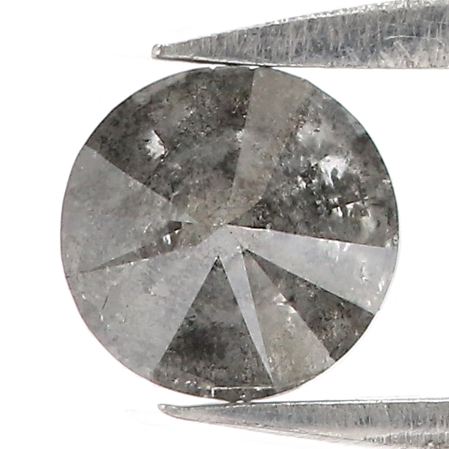 0.58 Ct Natural Loose Round Diamond Black Grey Color Round Diamond 5.00 MM Natural Loose Salt And Pepper Round Brilliant Cut Diamond QL7918