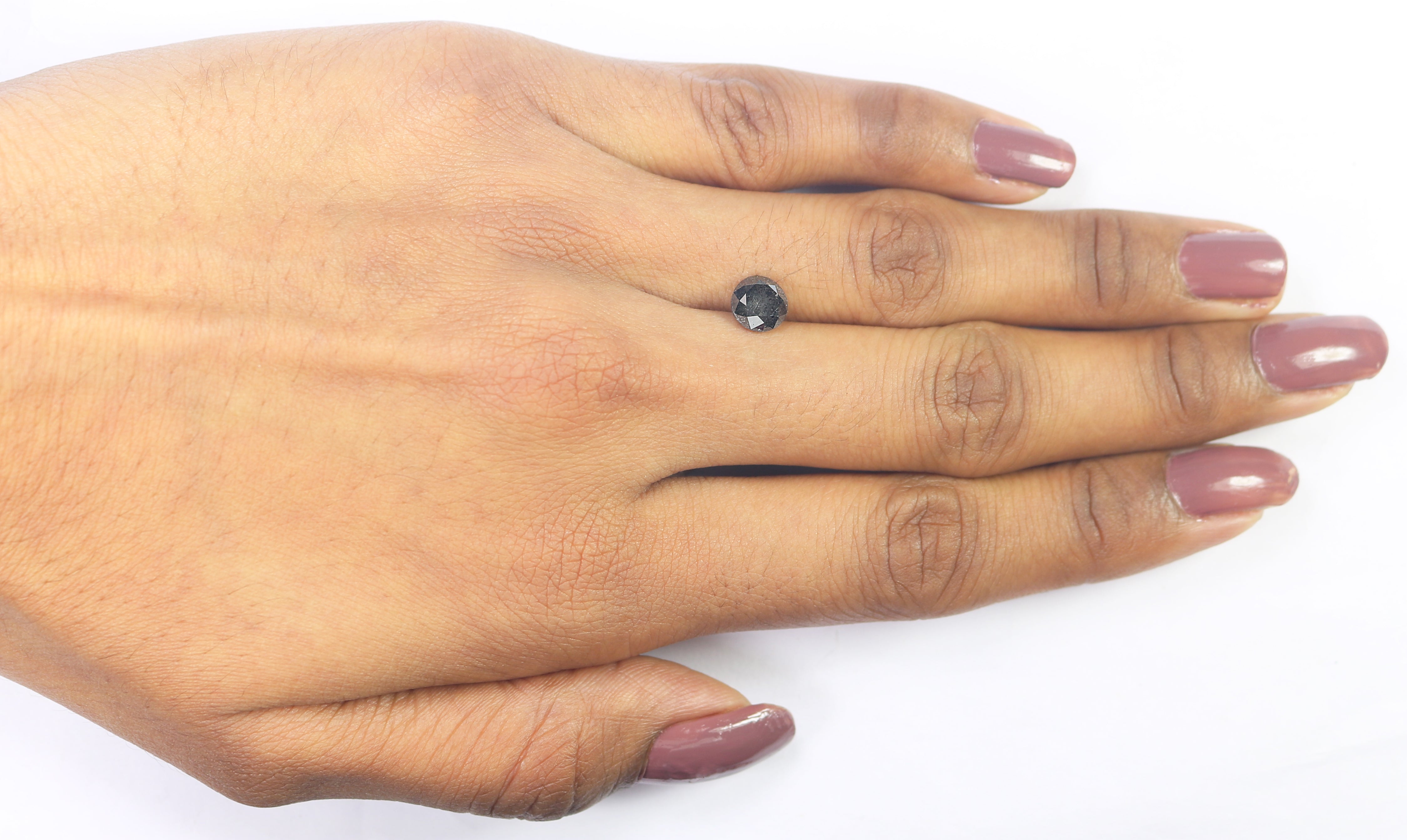 1.25 CT Natural Loose Round Shape Diamond Black Grey Color Round Cut Diamond 6.40 MM Salt And Pepper Round Brilliant Cut Diamond QL8301