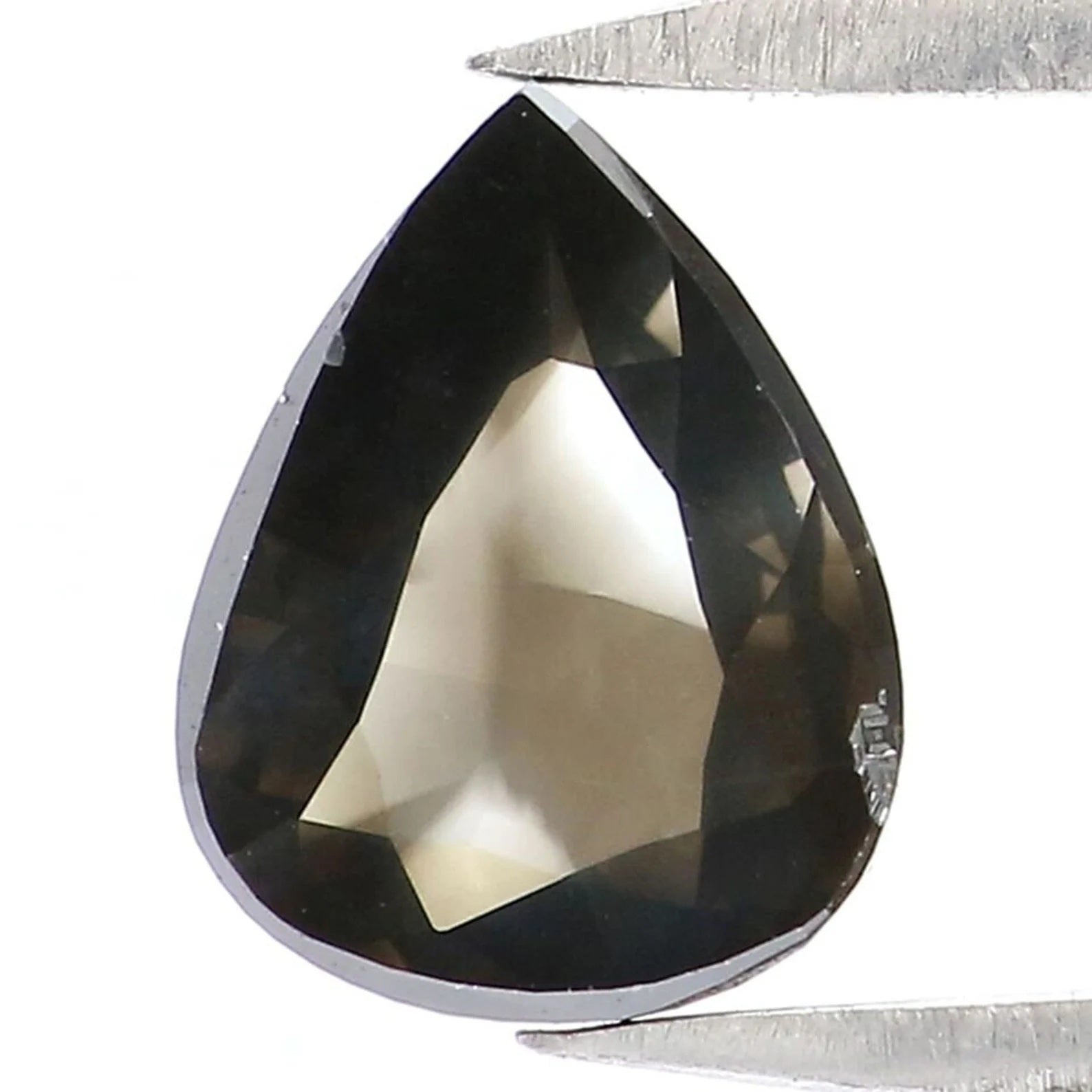 0.72 Ct Natural Loose Pear Shape Diamond Black Brown Color Pear Cut Diamond 7.05 MM Natural Loose Diamond Pear Rose Cut Diamond QN124