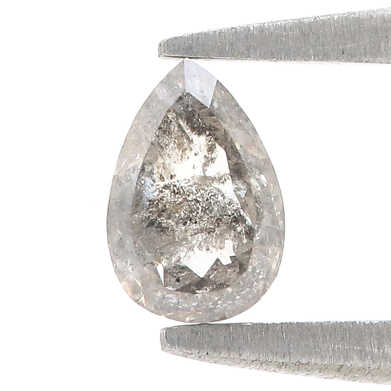 0.38 CT Natural Loose Pear Shape Diamond Salt And Pepper Pear Rose Cut Diamond 5.80 MM Natural Loose Black Grey Color Pear Diamond LQ3350